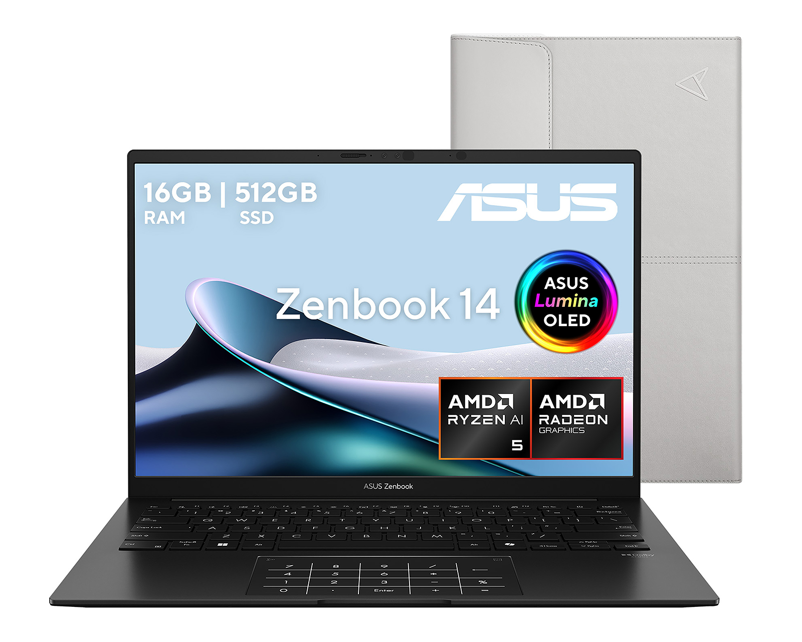 Foto 2 pulgar | Foto 1 | Laptop Asus Zenbook 14 Pulgadas Windows 11 AMD Ryzen AI 5 16 GB RAM 512 GB SSD Negra