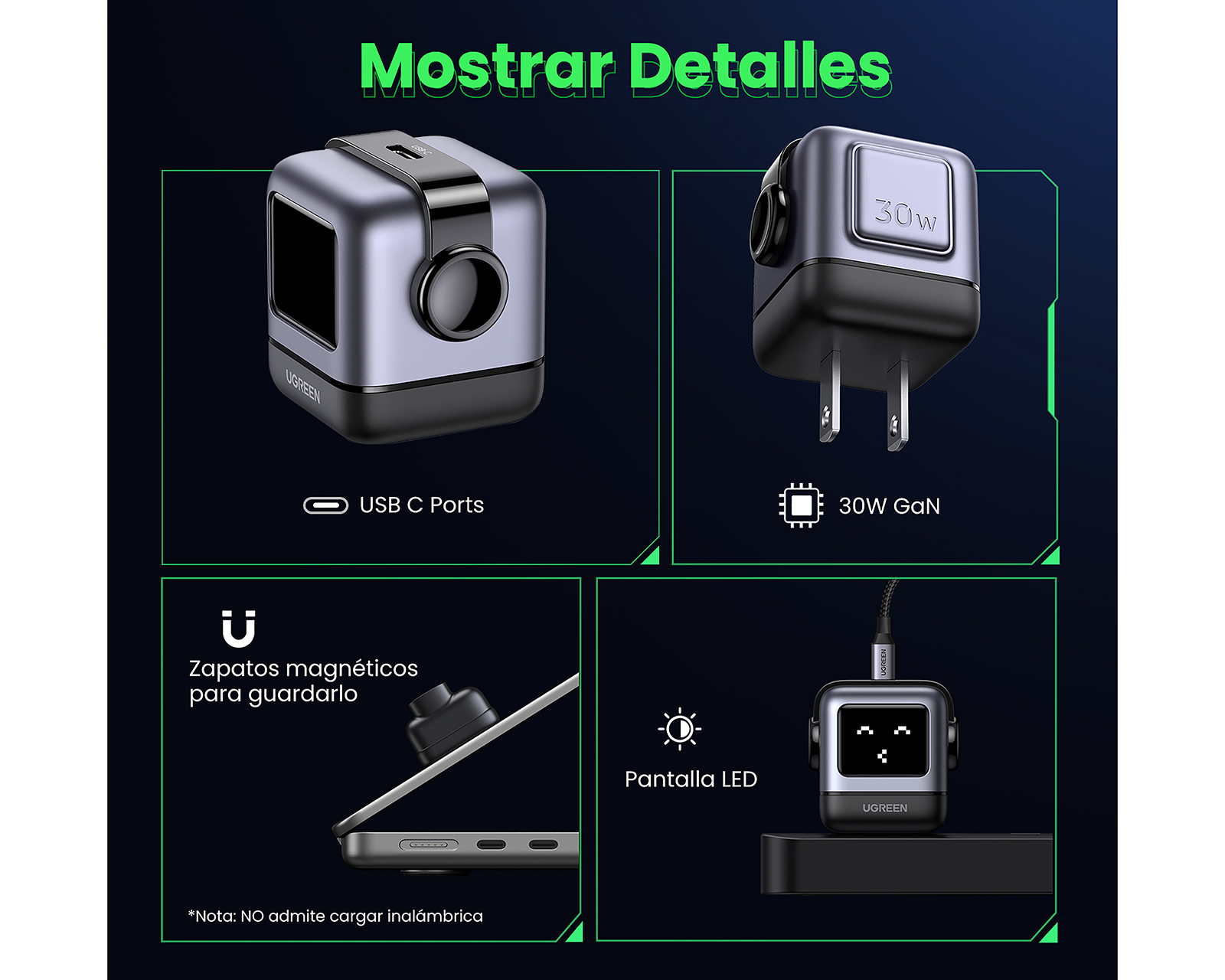 Foto 5 | Foto 5 | Adaptador de Pared Tipo C Ugreen 30 W