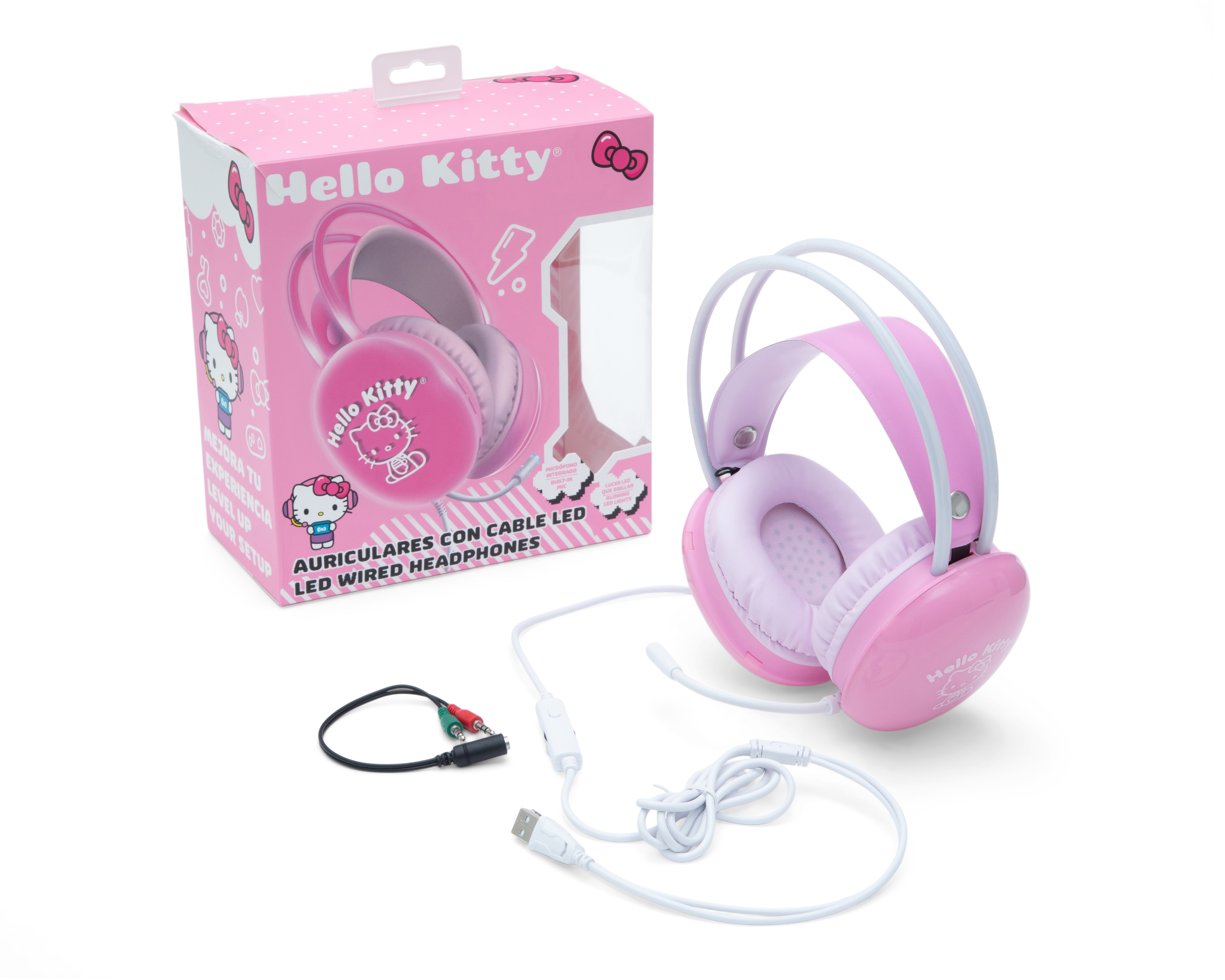 Foto 4 | Foto 4 | Audífonos de Diadema Alámbricos Hello Kitty con Luz Led