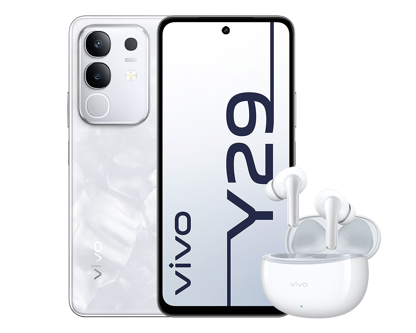 Celular Vivo Y29 Liberado 256 GB Blanco con Audífonos