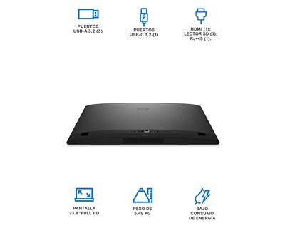Foto 5 | Foto 5 | Computadora de Escritorio Dell Y7D70 23.8 Pulgadas Windows 11 Home AMD Ryzen 8 GB RAM 512 SSD Negra