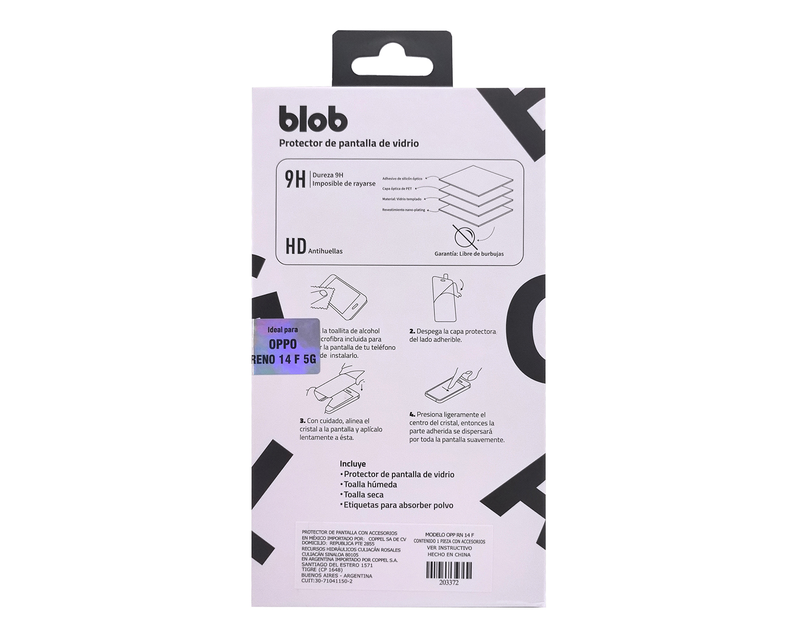 Foto 3 pulgar | Foto 2 | Protector de Pantalla Blob para OPPO Reno 14F