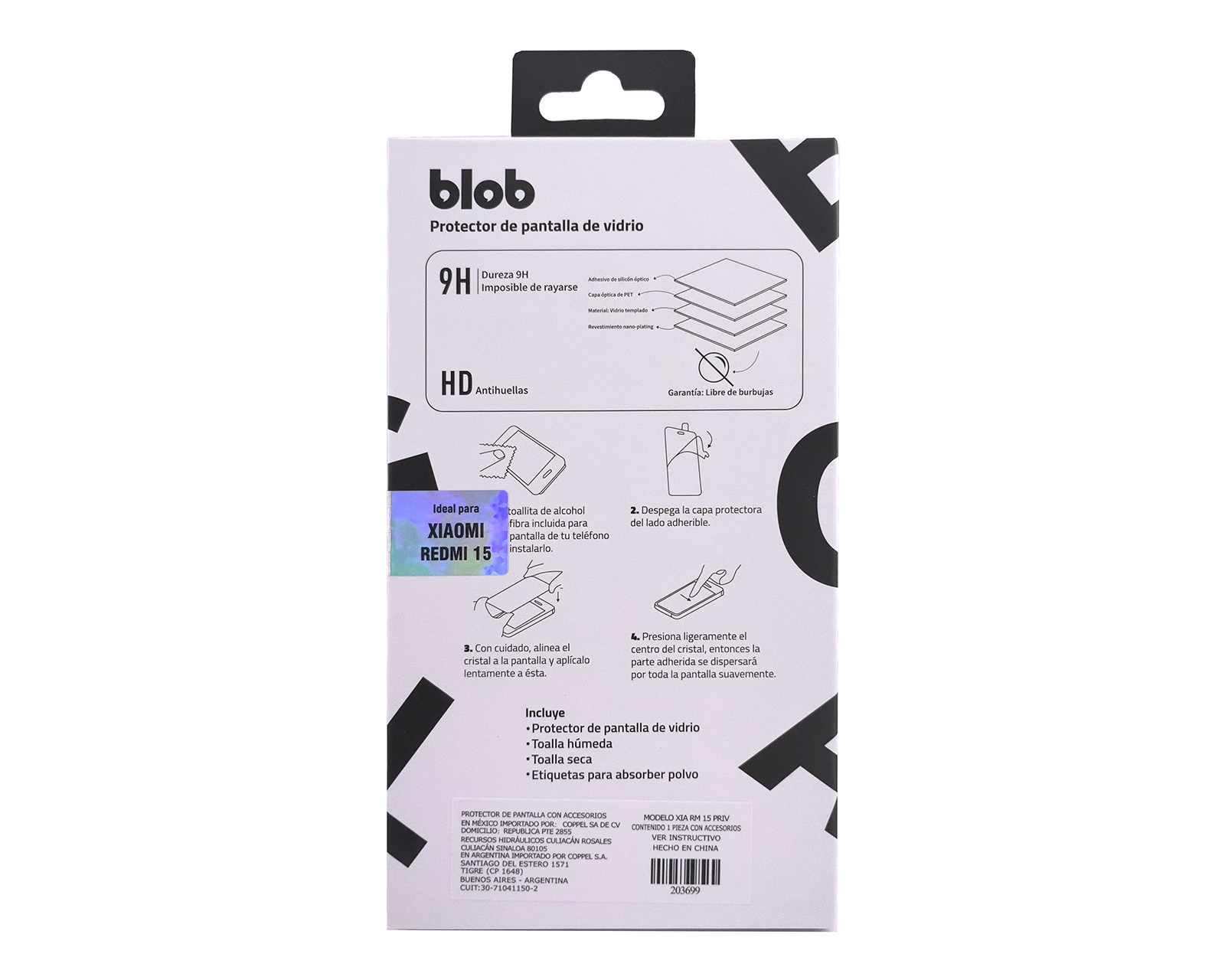 Foto 3 pulgar | Foto 2 | Protector de Pantalla de Vidrio Templado Blob para Xiaomi Redmi 15
