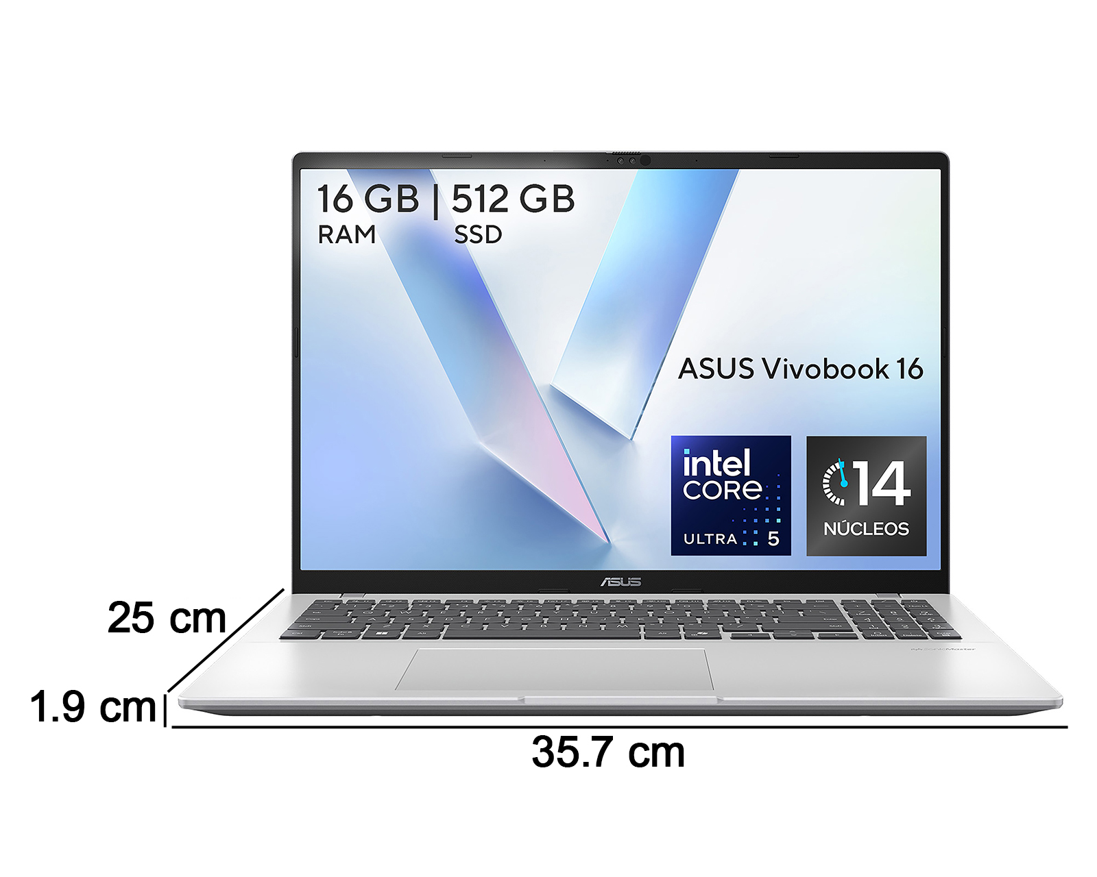 Foto 11 pulgar | Foto 10 | Laptop Asus Vivobook 16 X1607CA-MB155W 16 Pulgadas Windows 11 Intel Core Ultra 5 16 GB RAM 512 GB SSD Plateada + Mochila y Mouse