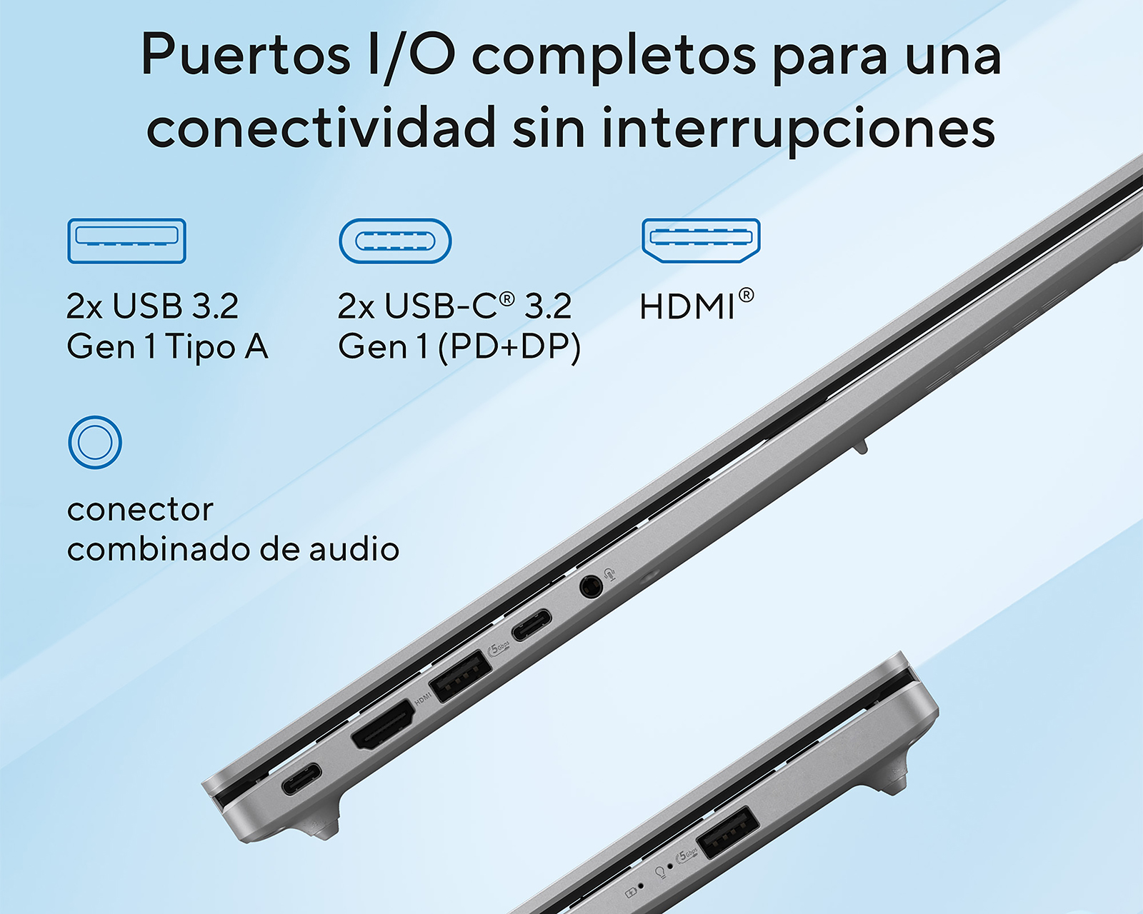 Foto 6 | Foto 6 | Laptop Asus Vivobook 16 X1607CA-MB155W 16 Pulgadas Windows 11 Intel Core Ultra 5 16 GB RAM 512 GB SSD Plateada + Mochila y Mouse