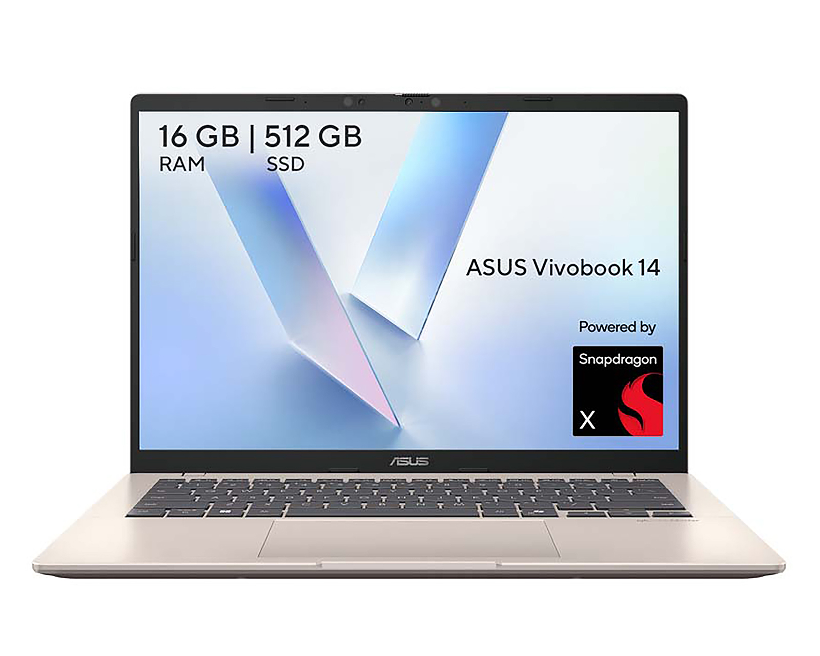 Foto 1 | Foto 1 | Laptop Asus Vivobook 14 Pulgadas Windows 11 Home Snapdragon X 16 GB RAM 512 GB SSD Dorada