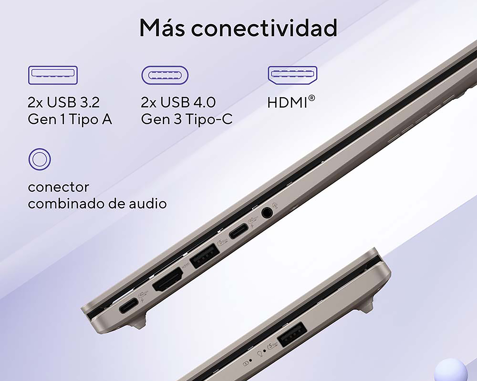 Foto 6 | Foto 6 | Laptop Asus Vivobook 14 Pulgadas Windows 11 Home Snapdragon X 16 GB RAM 512 GB SSD Dorada