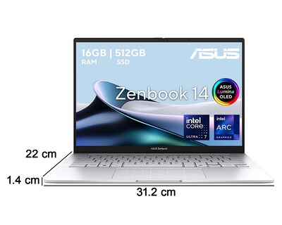 Foto 10 | Foto 10 | Laptop Asus Zenbook 14 Pulgadas Windows 11 Home Intel Core Ultra 7 16 GB RAM 512 GB SSD Plateada