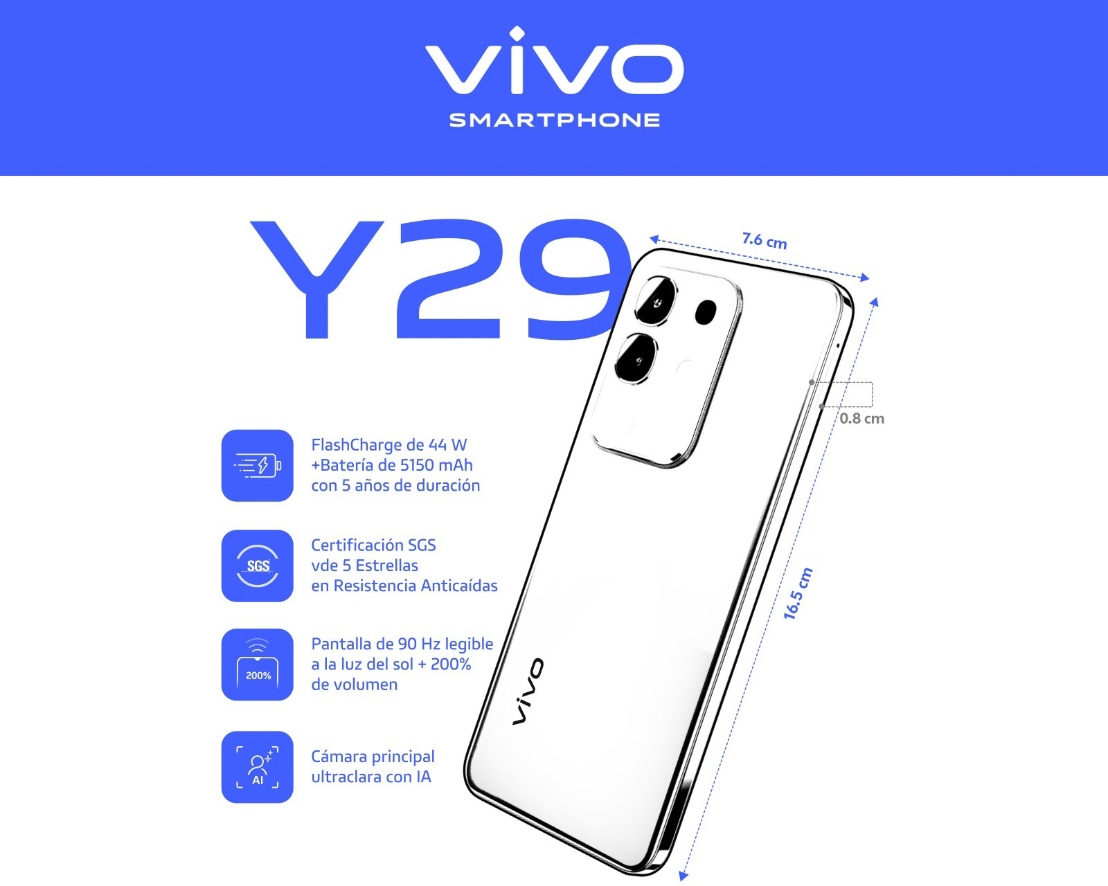 Foto 8 | Foto 8 | AT&T vivo Y29 256 GB Negro con Audífonos