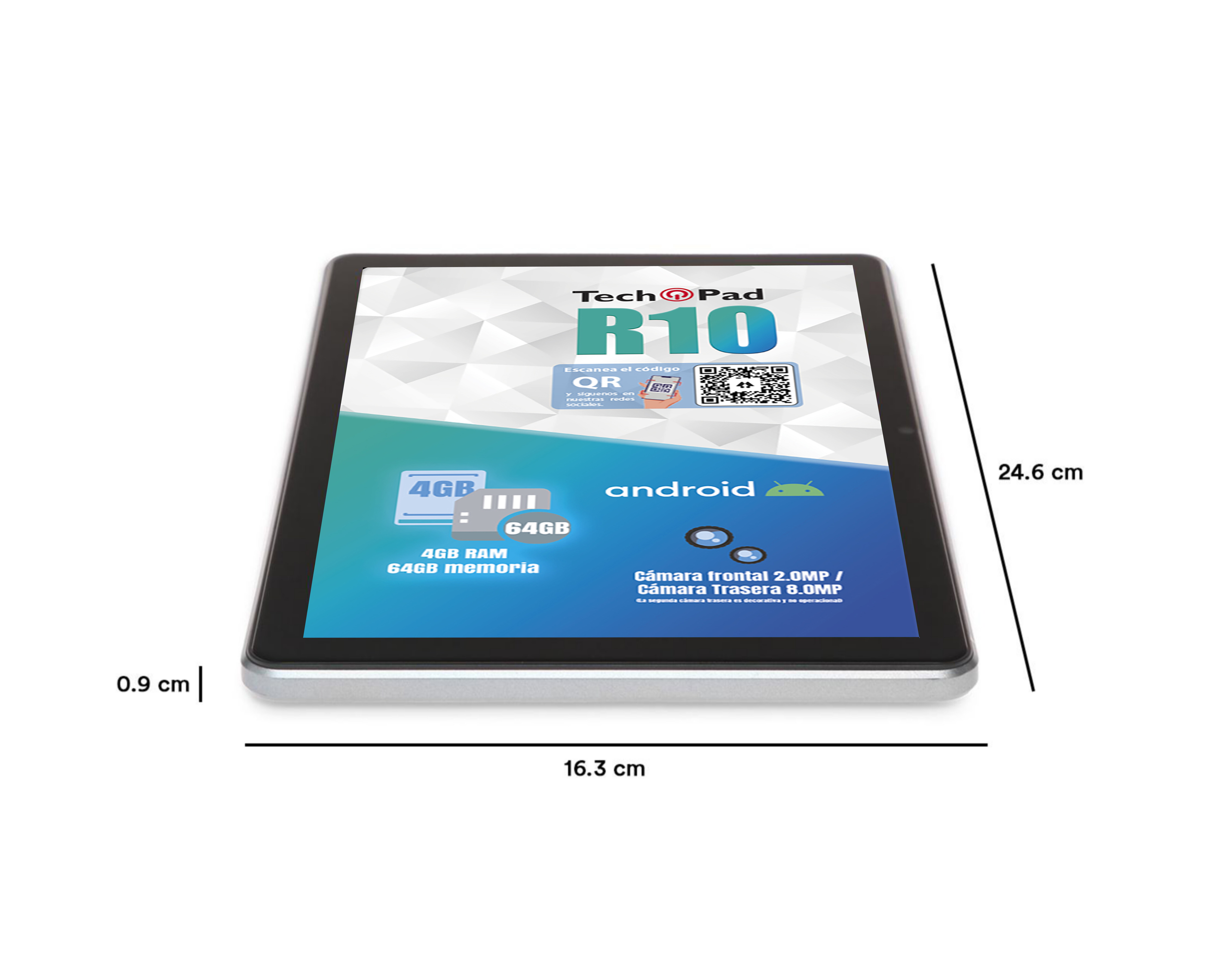 Foto 6 | Foto 6 | Tablet Tech Pad R10 10.1" 64 GB Wifi Android 13 4 GB RAM Gris