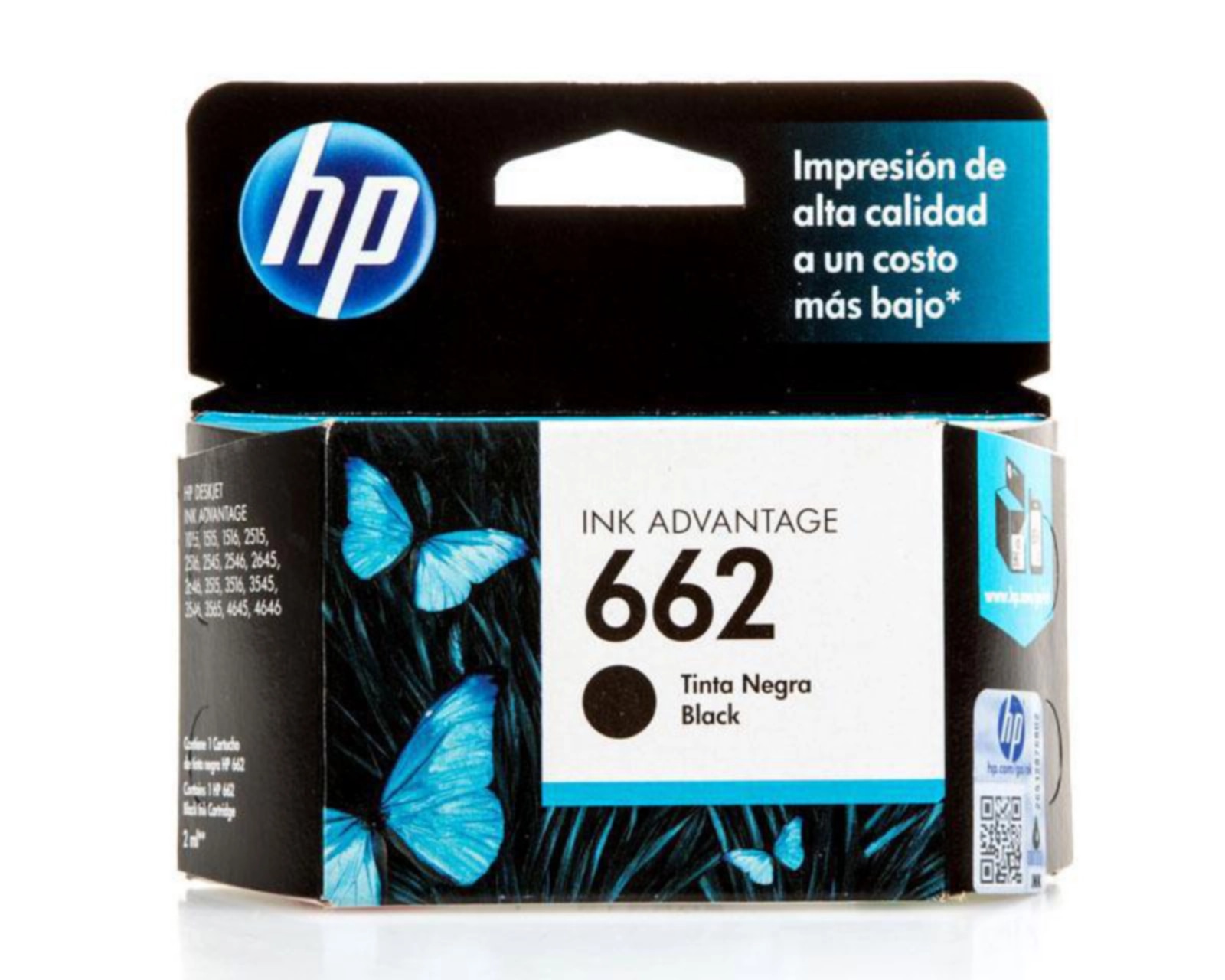Cartucho de Tinta Original HP 662 Negro