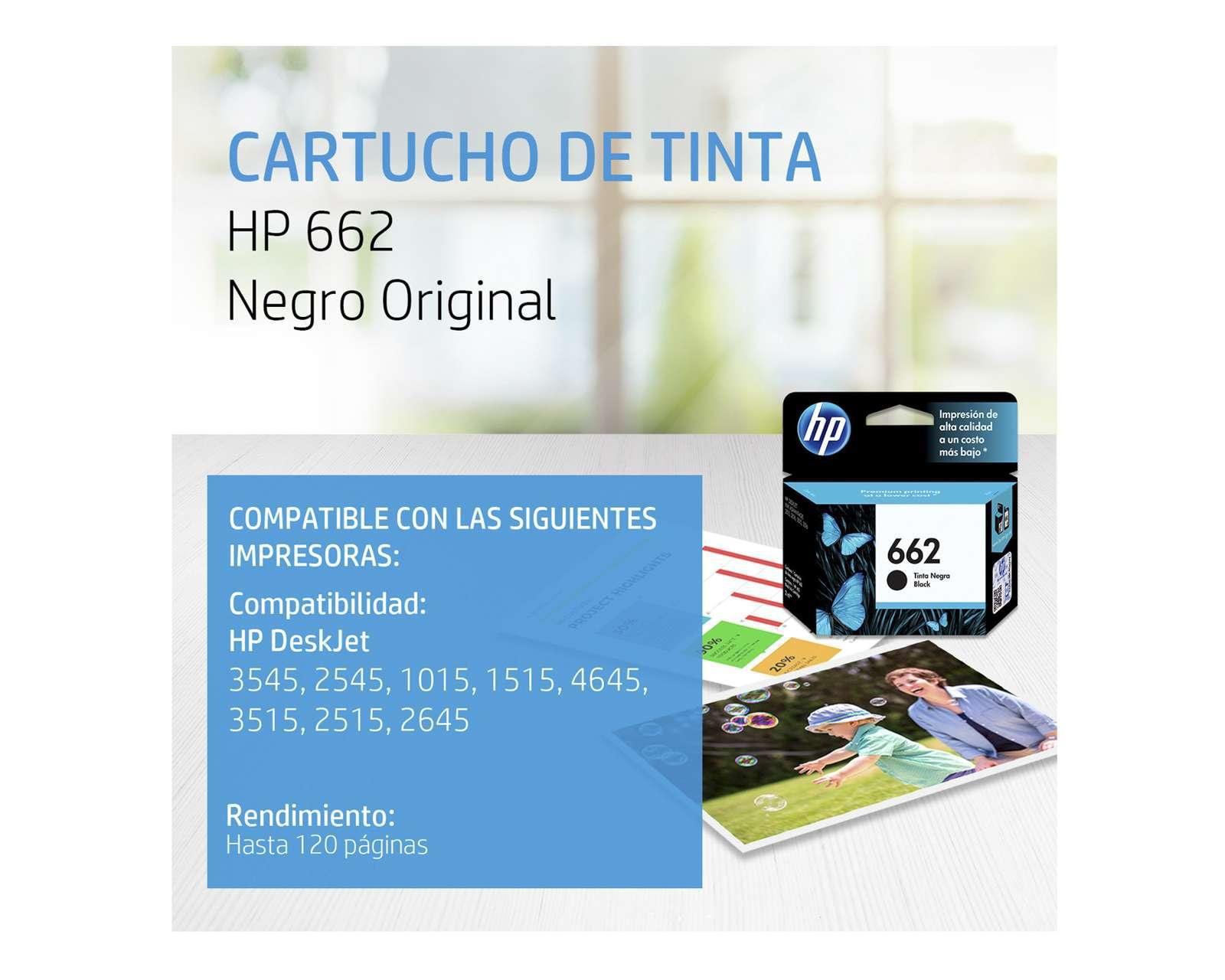 Foto 3 pulgar | Foto 2 | Cartucho de Tinta Original HP 662 Negro