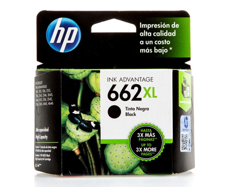 Cartucho de Tinta HP 662XL Negro CZ105AL