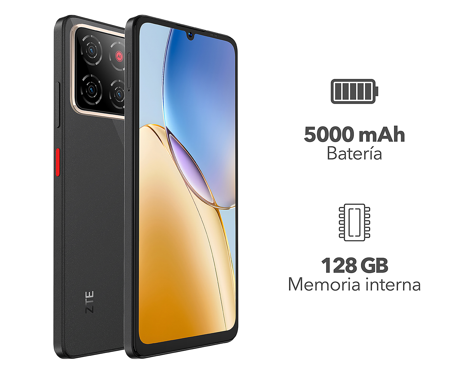 Foto 8 pulgar | Foto 7 | AT&T/Unefon ZTE Blade A56V 128 GB Gris