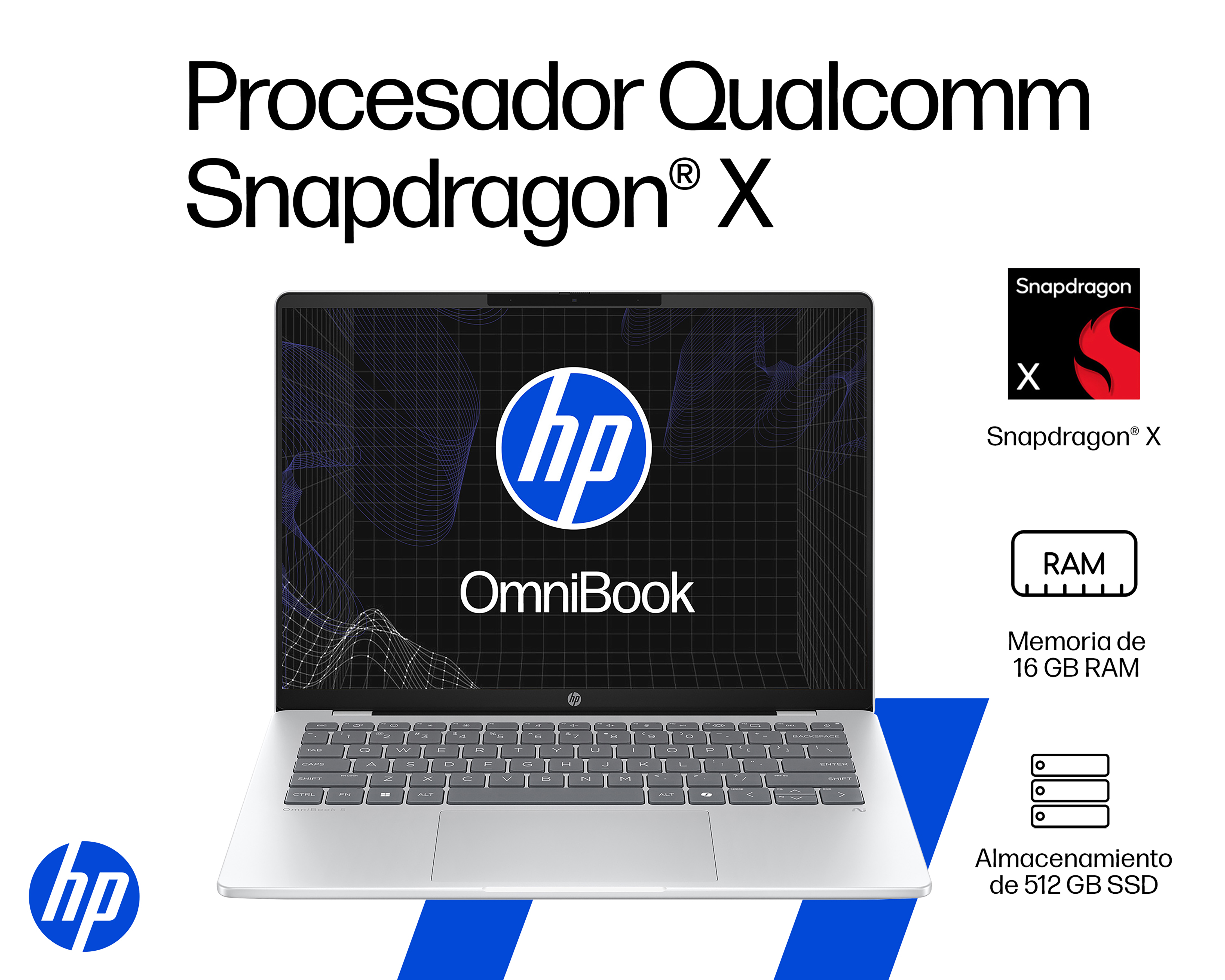 Foto 6 | Foto 6 | Laptop HP Omnibook 5 NGAI 14-HE0000LA 14 Pulgadas Windows 11 Snapdragon X 16 GB RAM 512 GB SSD Plateada