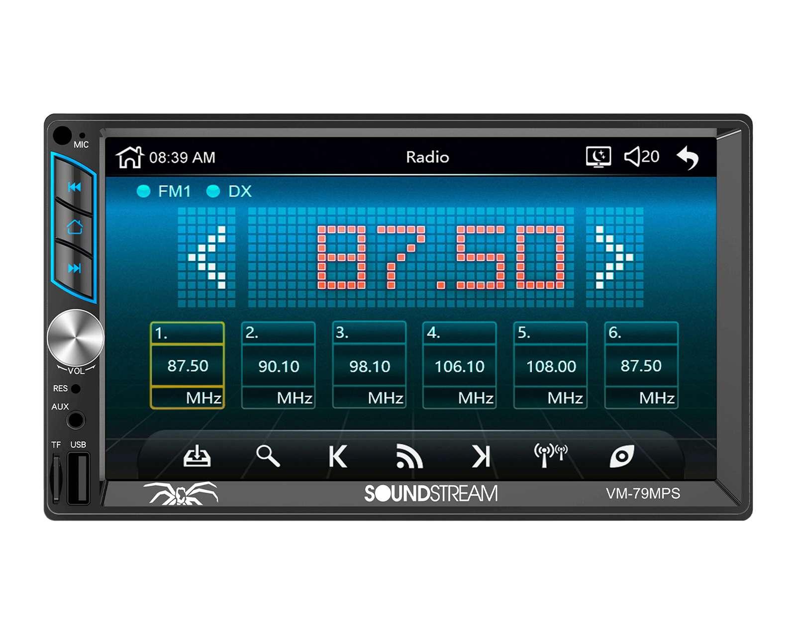 Foto 6 pulgar | Foto 5 | Autoestéreo Soundstream Multimedia sin CD VM-79MPS de 7" Bluetooth Negro