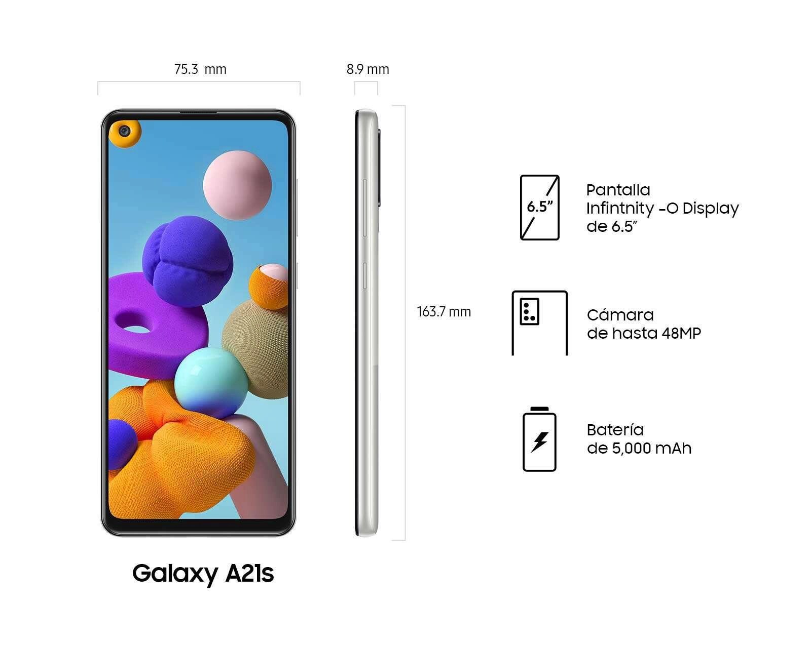 Foto 8 pulgar | Foto 7 | ATT&T/Unefon Samsung Galaxy A21S 64 GB Plata