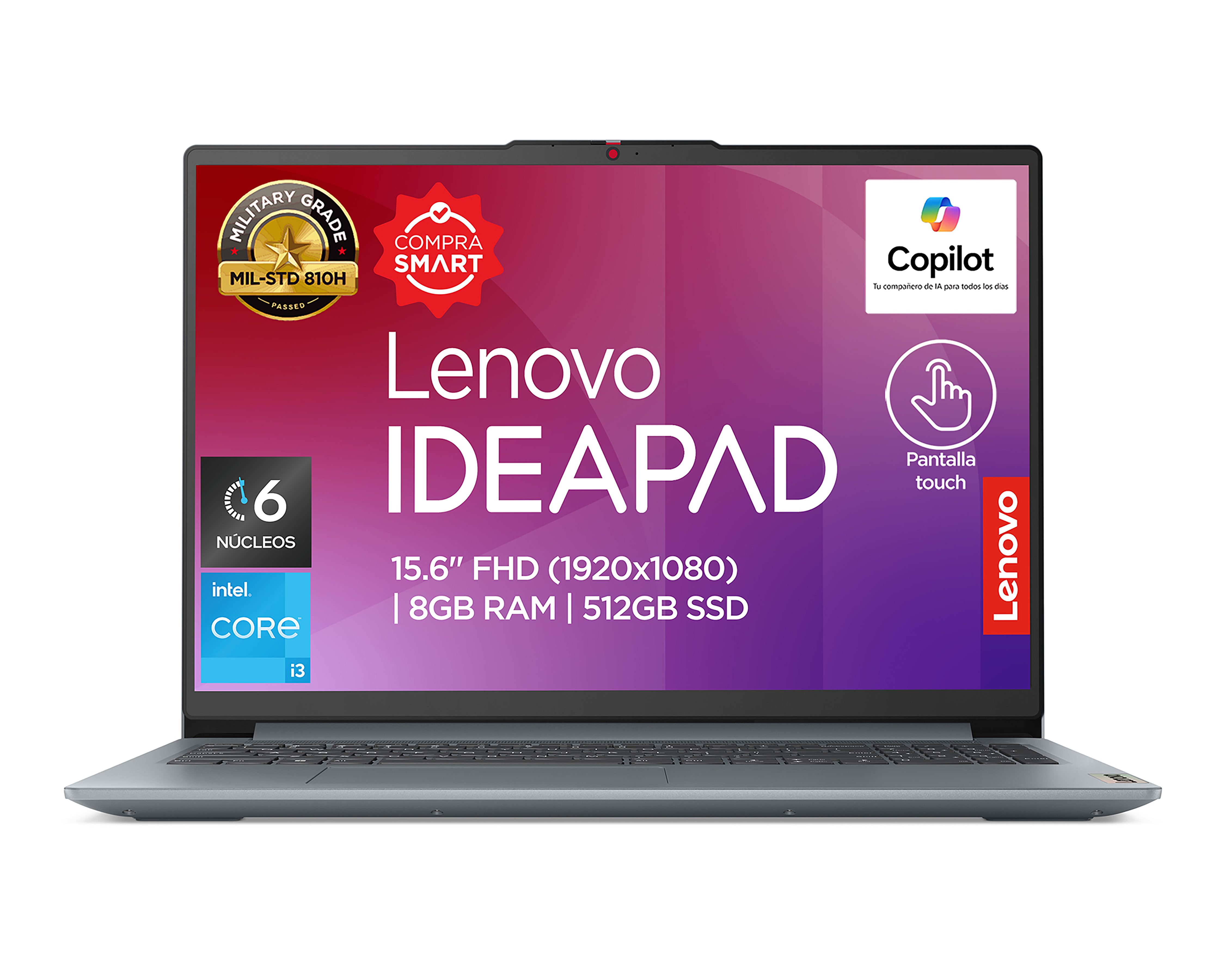 Laptop Lenovo IdeaPad Slim 3 15IRU 15.6 Pulgadas Windows 11 Intel Core i3 8 GB RAM 512 GB SSD Gris