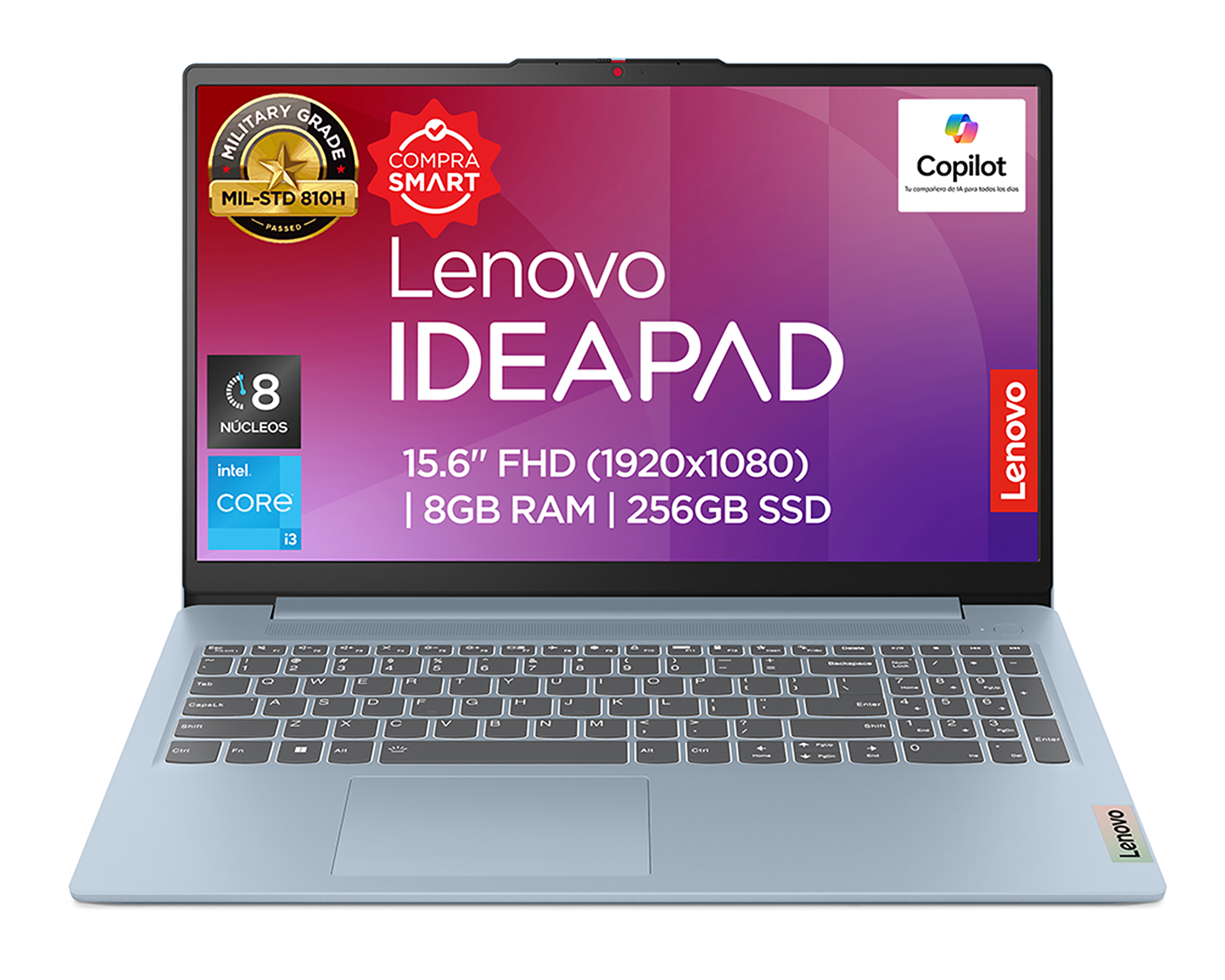 Laptop Lenovo IdeaPad Slim 3 15.6 Pulgadas Intel Core i3 8 GB RAM 256 GB SSD Azul