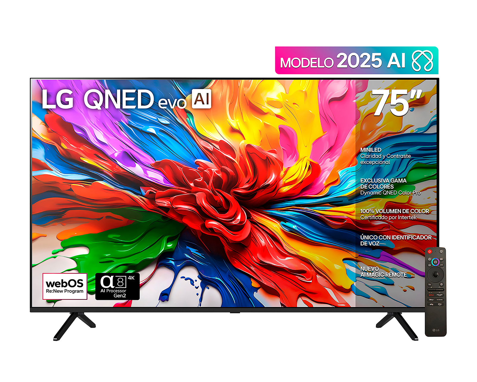 Pantalla Smart TV LG QNED Evo AI 75 Pulgadas 4K MiniLED 75QNED92ASA