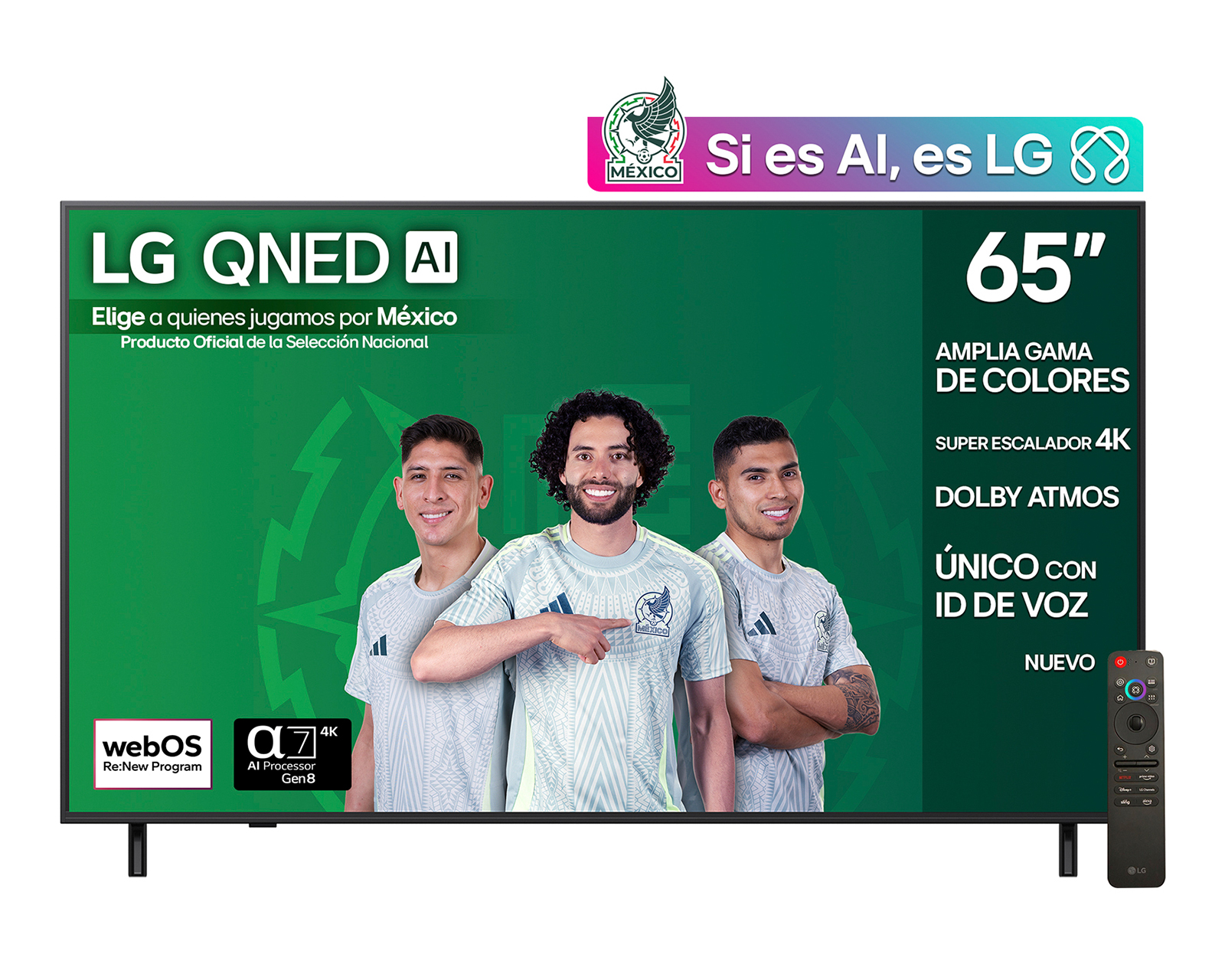 Pantalla Smart TV LG QNED AI 65 Pulgadas UHD 4K 65QNED82ASG