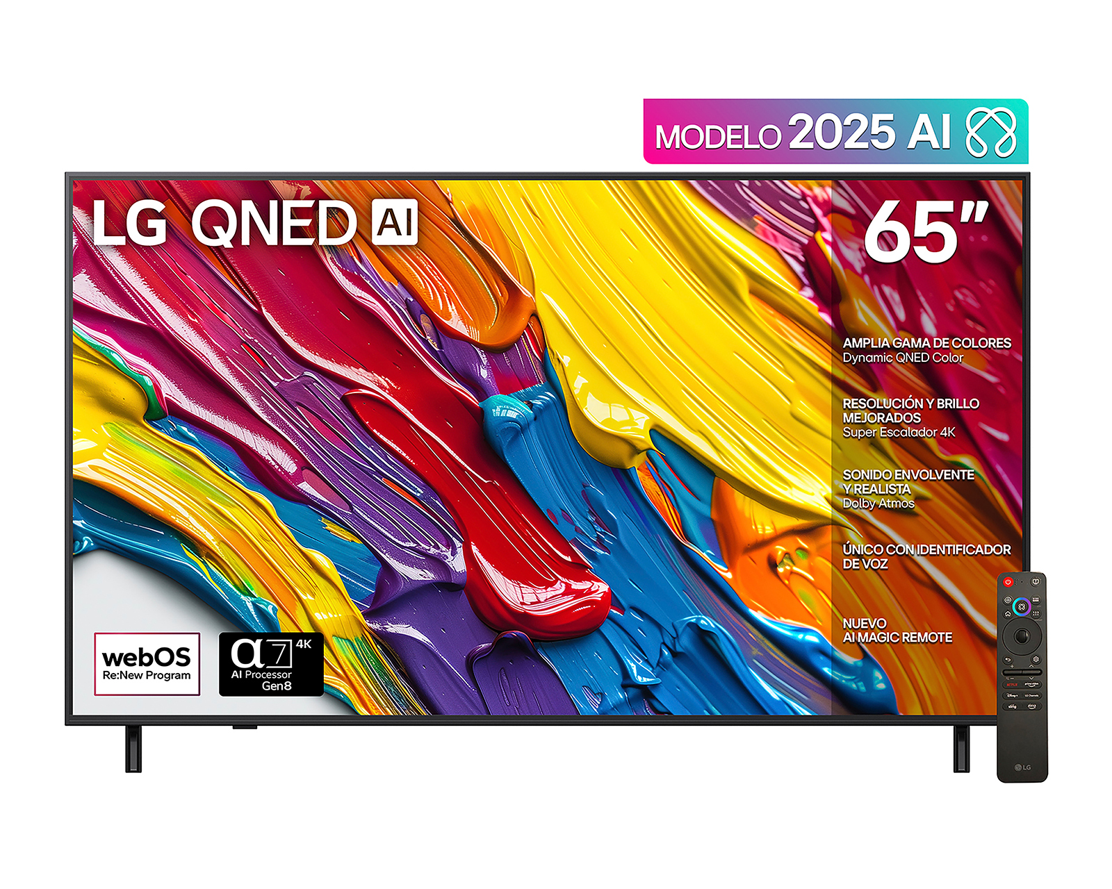 Pantalla Smart TV LG QNED AI 65 Pulgadas UHD 4K 65QNED82ASG