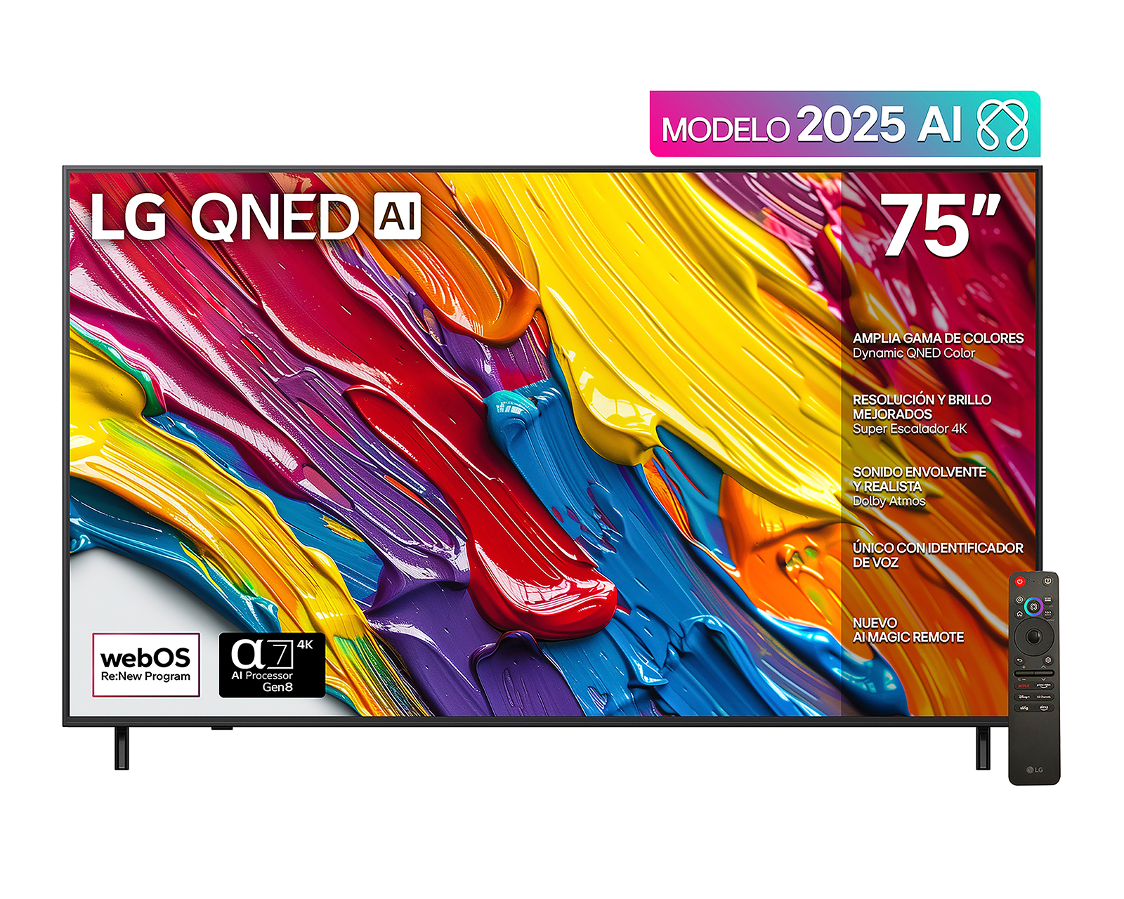 Pantalla Smart TV LG QNED AI 75 Pulgadas 4K 75QNED82ASG