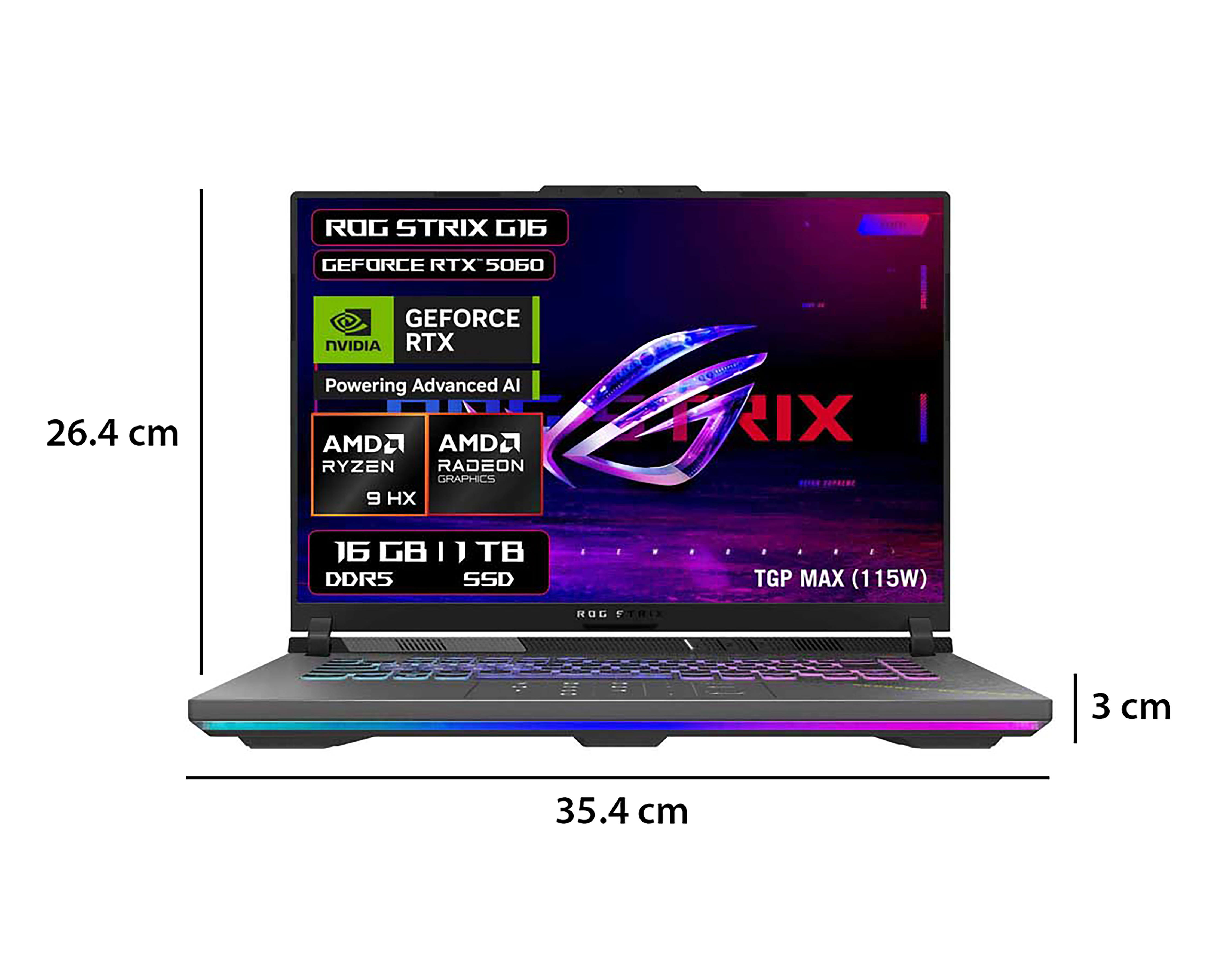 Foto 11 pulgar | Foto 10 | Laptop Gamer Asus Rog Strix G16 16 Pulgadas Nvidia GeForce RTX 5060 16 GB RAM 1 TB SSD Gris