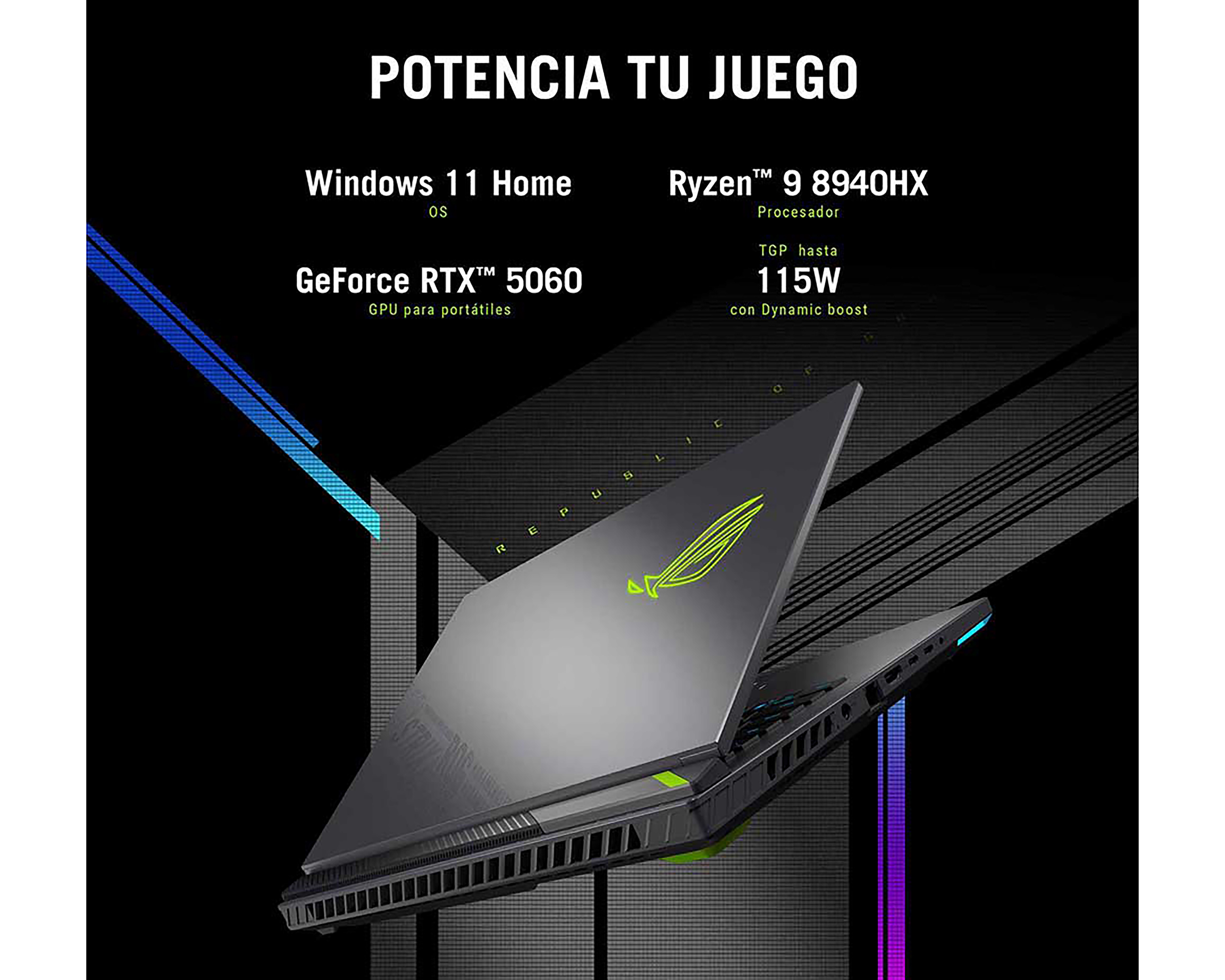 Foto 4 pulgar | Foto 3 | Laptop Gamer Asus Rog Strix G16 16 Pulgadas Nvidia GeForce RTX 5060 16 GB RAM 1 TB SSD Gris