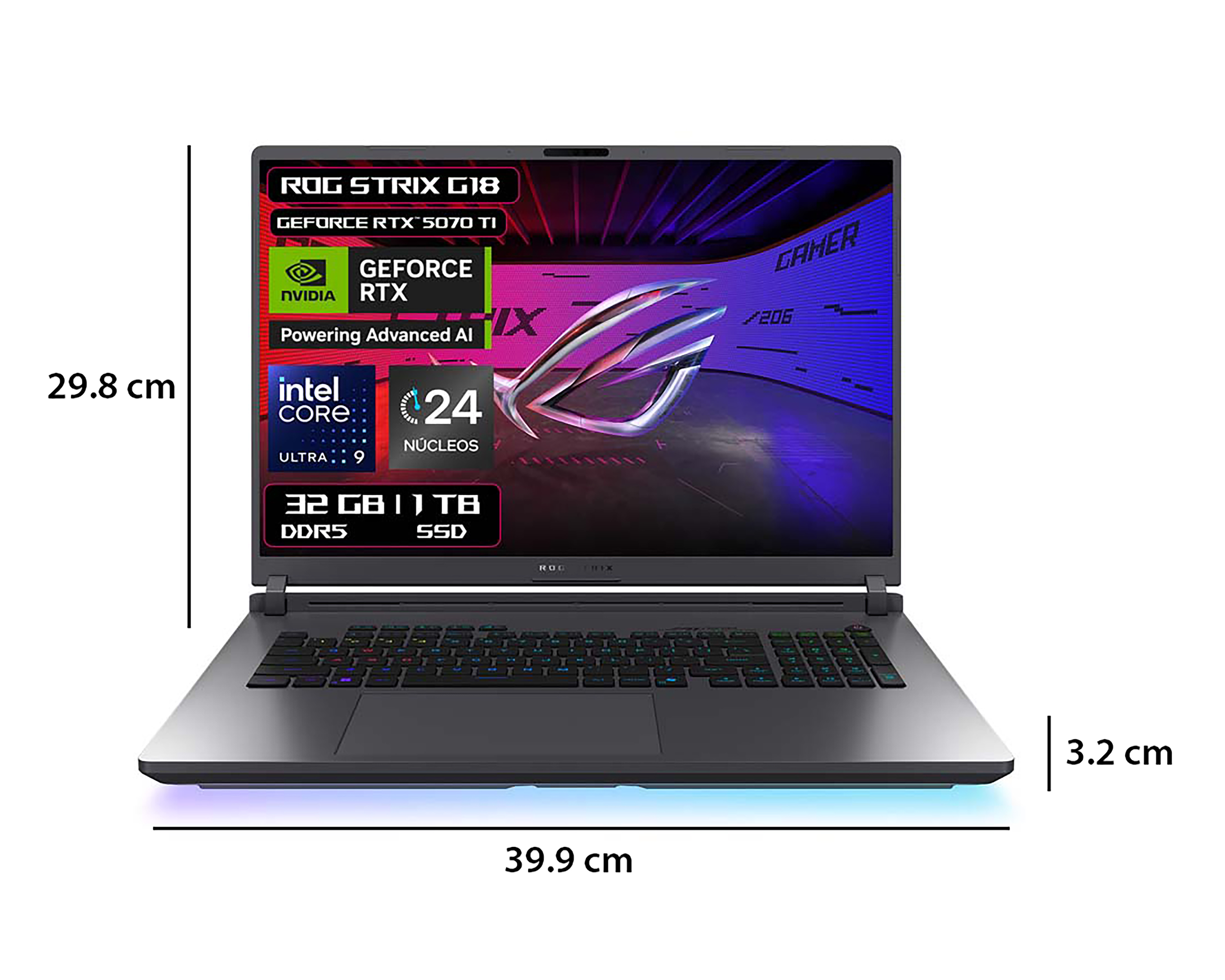 Foto 10 | Foto 10 | Laptop Gamer Asus G815LR-S8018W 18 Pulgadas NVIDIA GeForce RTX 5070 Ti 32 GB RAM 1 TB Negra