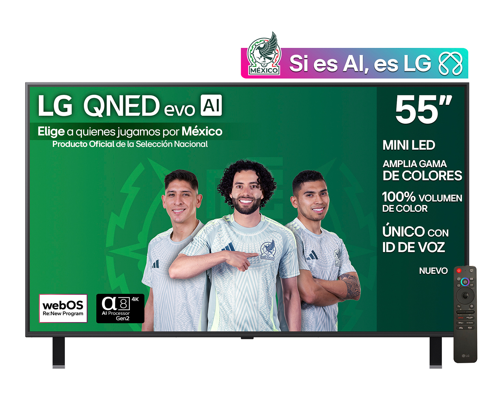 Pantalla Smart TV LG QNED Evo AI 55 Pulgadas 4K MiniLED 55QNED85ASG