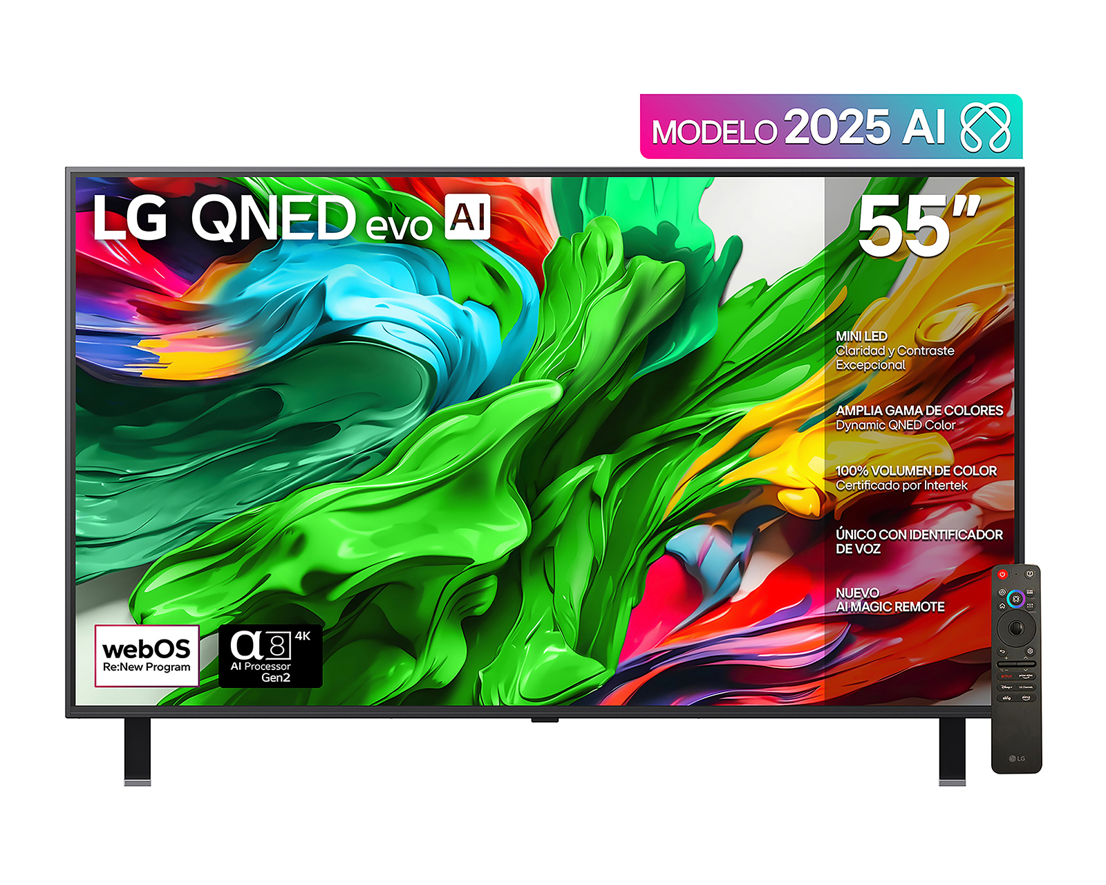 Pantalla Smart TV LG QNED Evo AI 55 Pulgadas 4K MiniLED 55QNED85ASG