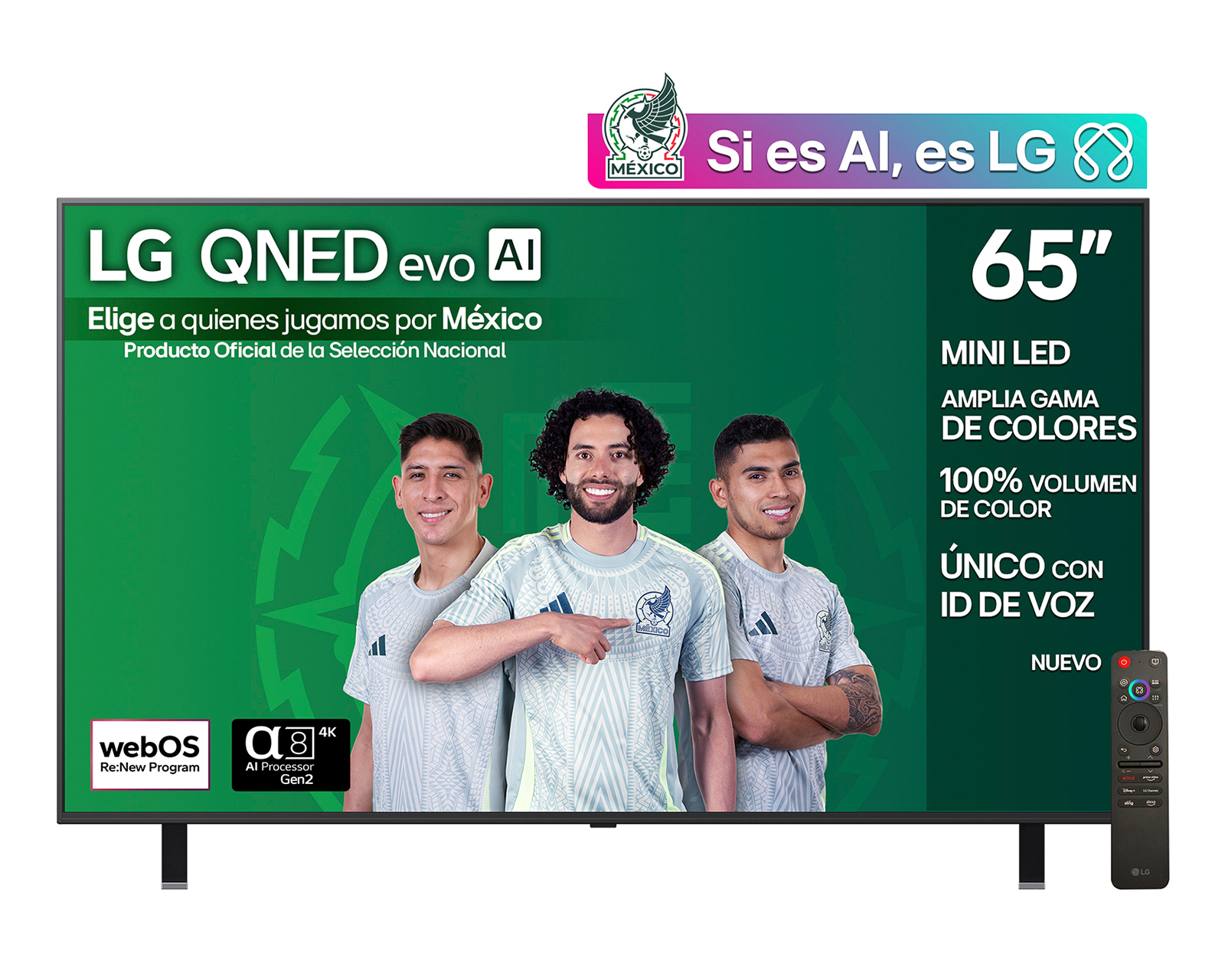 Pantalla Smart TV LG QNED evo AI 65 Pulgadas UHD 4K 65QNED85ASG