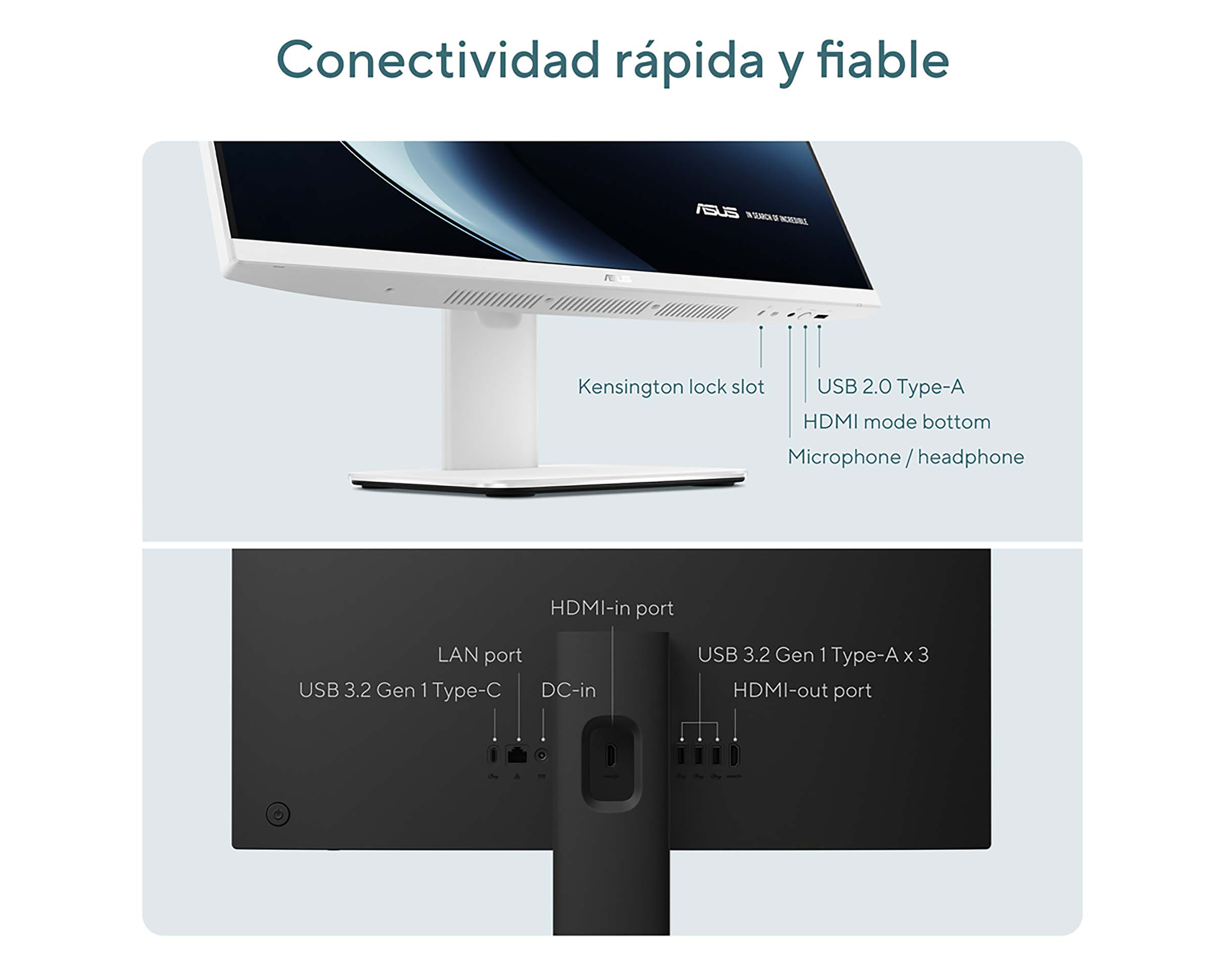 Foto 5 | Foto 5 | Computadora de Escritorio Asus V440VAK-I38G512-H1 23.8 Pulgadas Windows 11 Pro Intel Core i3 8 GB RAM DDR5 512 GB SSD Negra