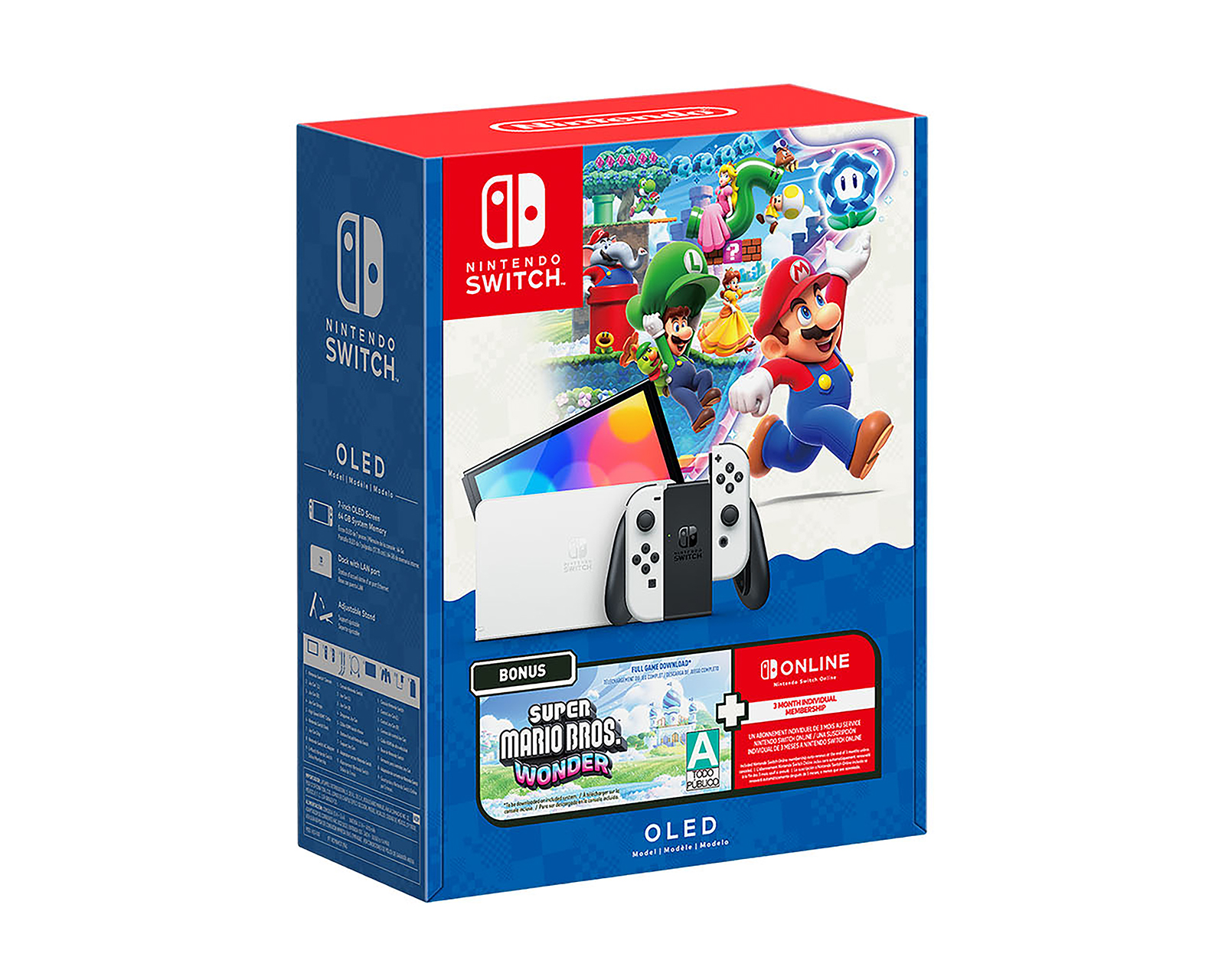 Consola Portátil Nintendo Switch Oled de 64 GB + Mario Wonder Consola Portátil Nintendo Switch Oled de 64 GB + Mario Wonder