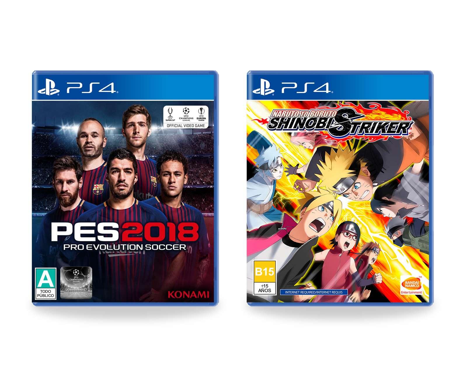 PES 2018 y Naruto to Boruto: Shinobi Striker para PS4