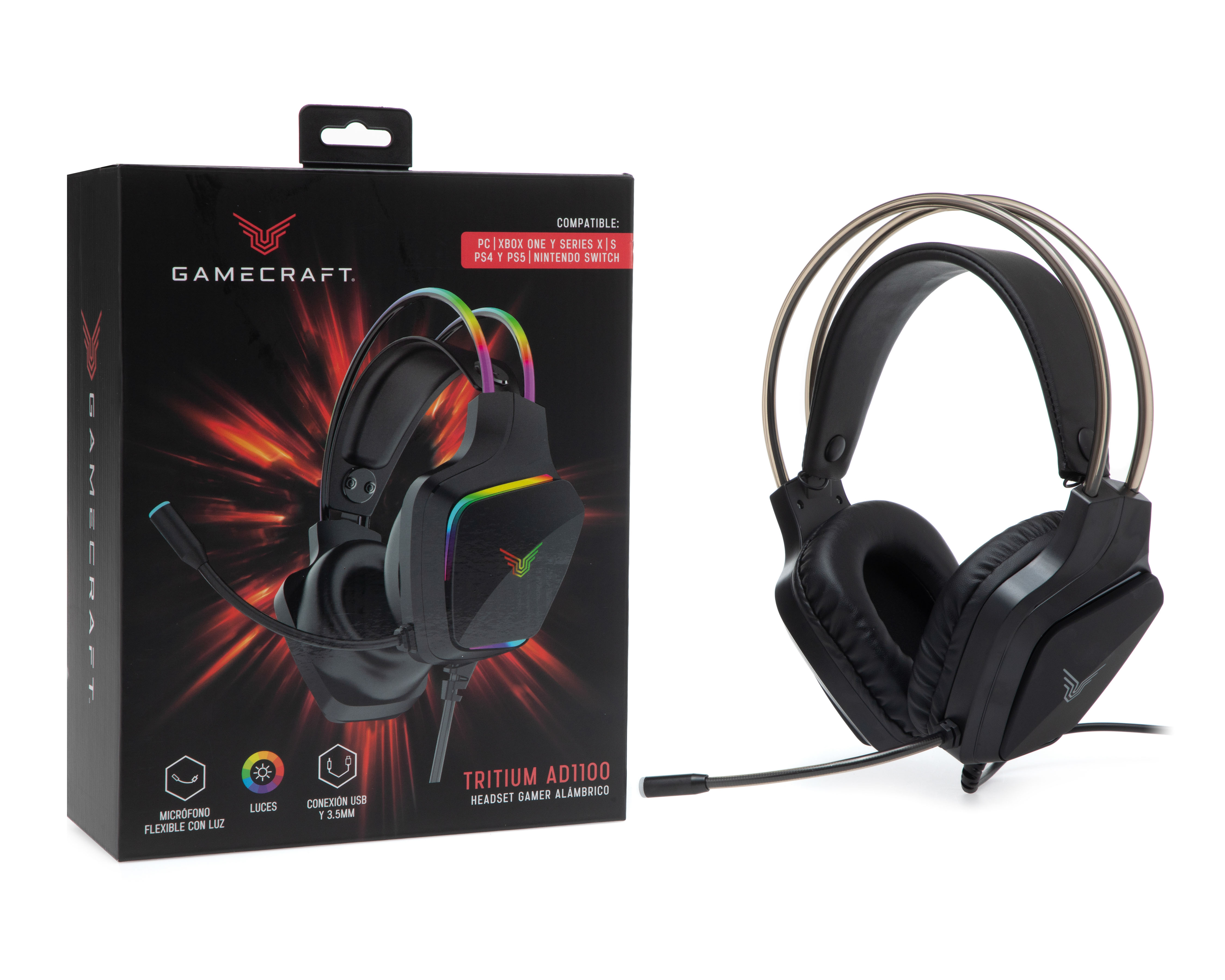 Foto 4 | Foto 4 | Diadema Gamer Alámbrica Gamecraft con Micrófono Tritium AD1100