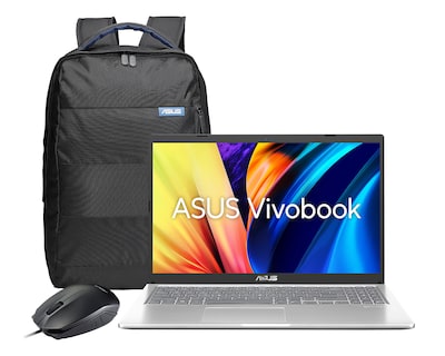 Foto 1 | Foto 1 | Laptop ASUS Vivobook 15.6" Windows 11 Intel Core i3 8 GB RAM 1 TB HDD + 128 GB SSD Plata + Mochila y Mouse