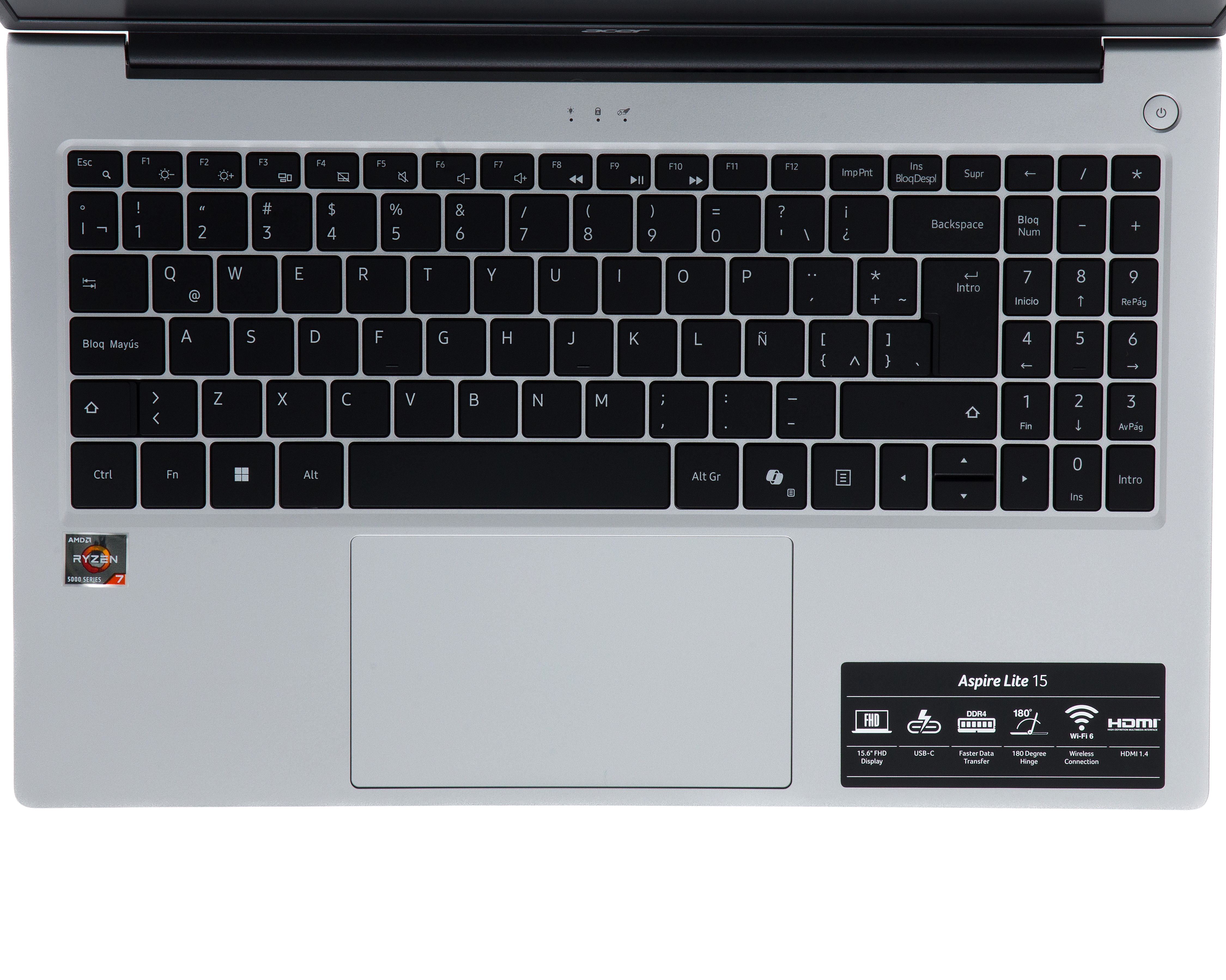 Foto 5 pulgar | Foto 4 | Laptop Acer Aspire Lite 15 AL15-43P-R8E2 15.6 Pulgadas Windows 11 AMD Ryzen 7 16 GB RAM 512 GB SSD Gris