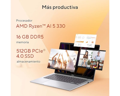 Foto 2 | Foto 2 | Laptop Asus M1607KA-MB163W 16 Pulgadas Windows 11 AMD Ryzen AI 5 16 GB RAM 512 GB SSD Negra con Mochila y Mouse