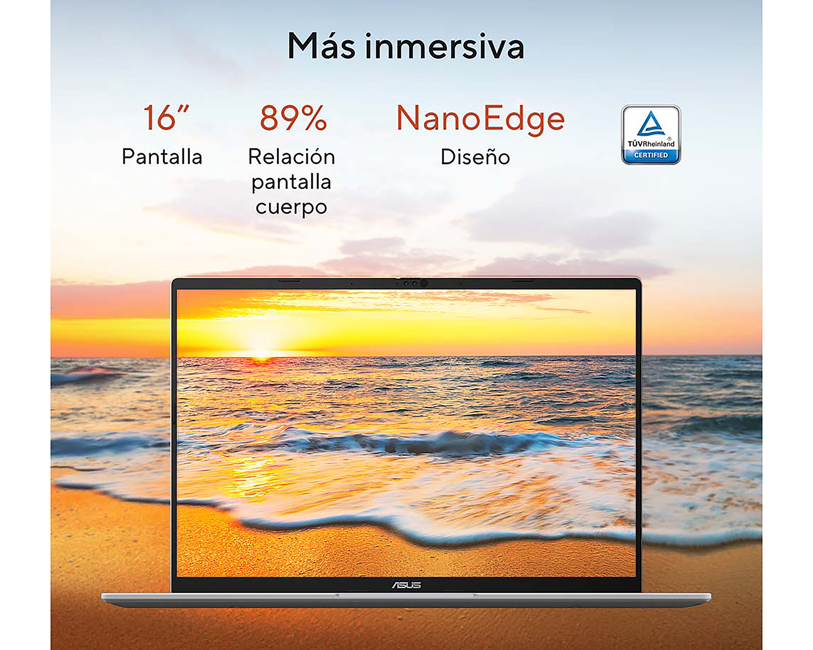 Foto 4 pulgar | Foto 3 | Laptop Asus M1607KA-MB163W 16 Pulgadas Windows 11 AMD Ryzen AI 5 16 GB RAM 512 GB SSD Negra con Mochila y Mouse