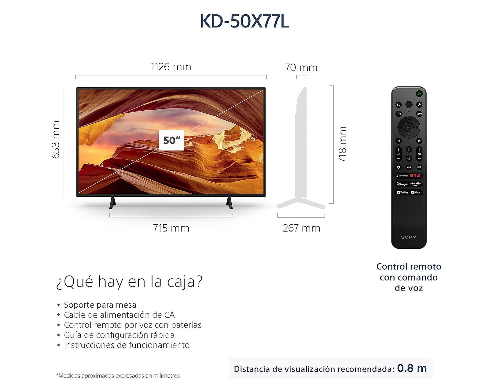 Foto 5 | Foto 5 | Pantalla Smart TV Sony LED 50 Pulgadas Ultra HD 4K KD-50X77L UCM