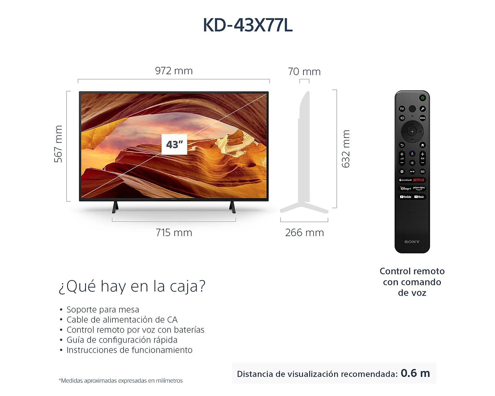 Foto 5 | Foto 5 | Pantalla Smart TV Sony LED 43 Pulgadas Ultra HD 4K KD-43X77L UCM