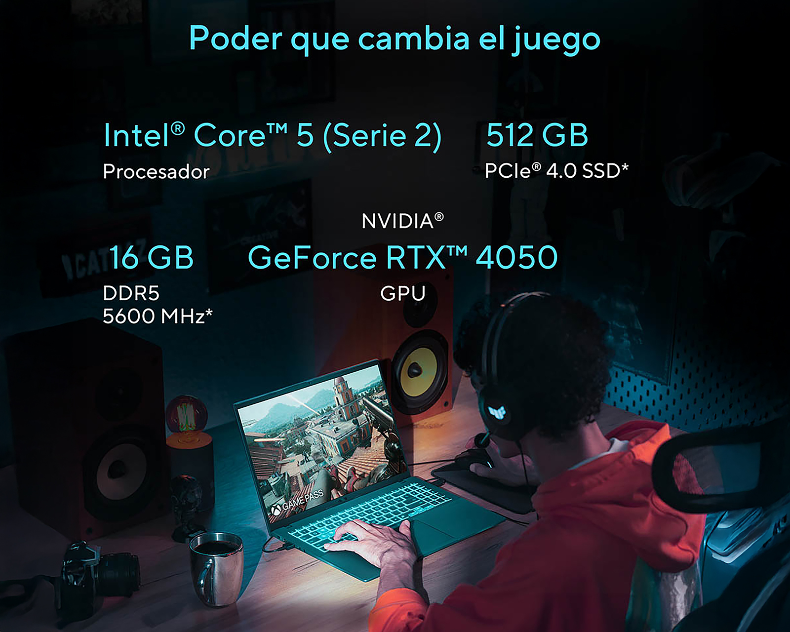 Foto 4 pulgar | Foto 3 | Laptop Gamer Asus V360VU-RP195W Gaming V16 16 Pulgadas NVIDIA RTX 4050 16 GB RAM 512 GB SSD Negra + Mochila y Mouse