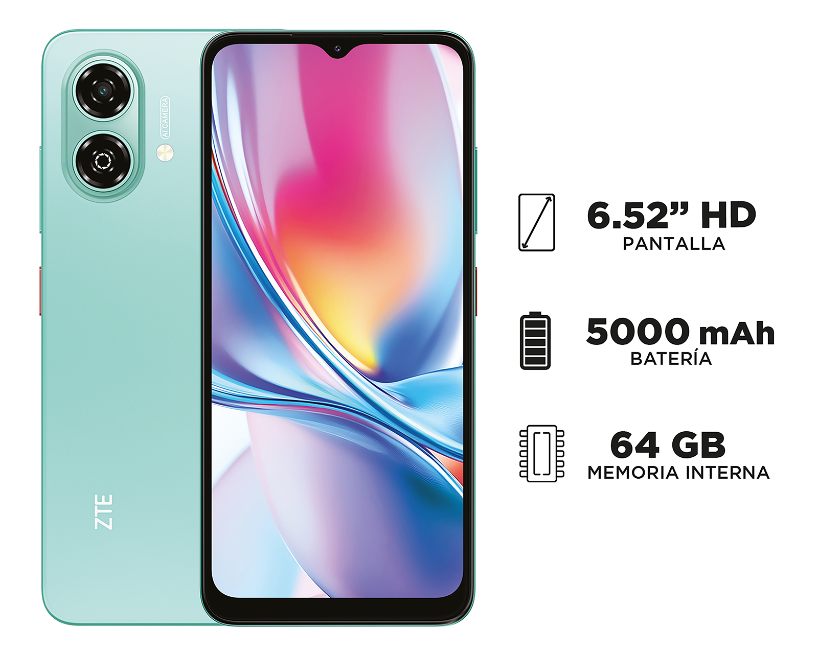 Foto 7 pulgar | Foto 7 | AT&T/Unefon ZTE Blade A35e 64 GB Verde