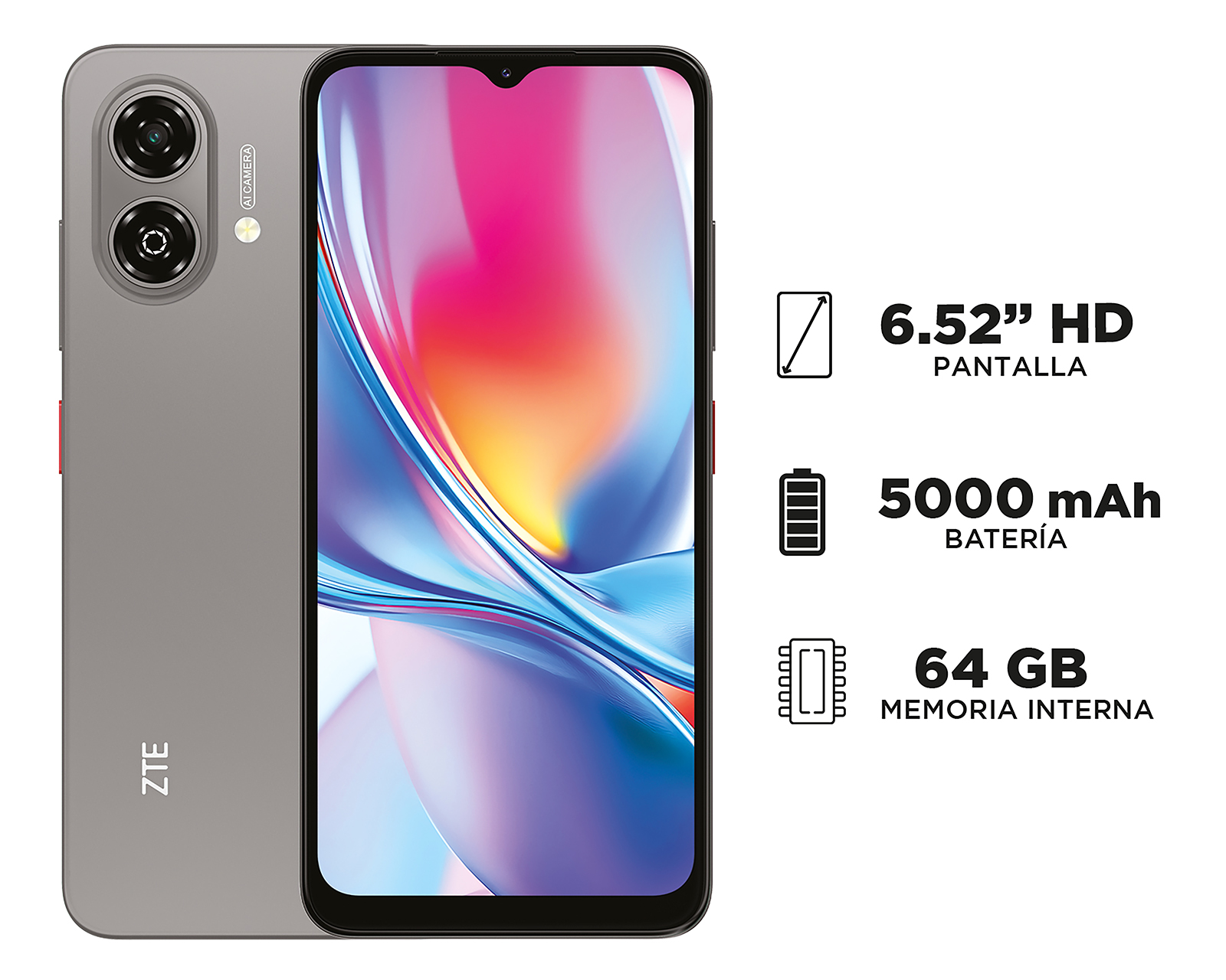 Foto 8 pulgar | Foto 7 | AT&T ZTE Blade A35e 64 GB Gris