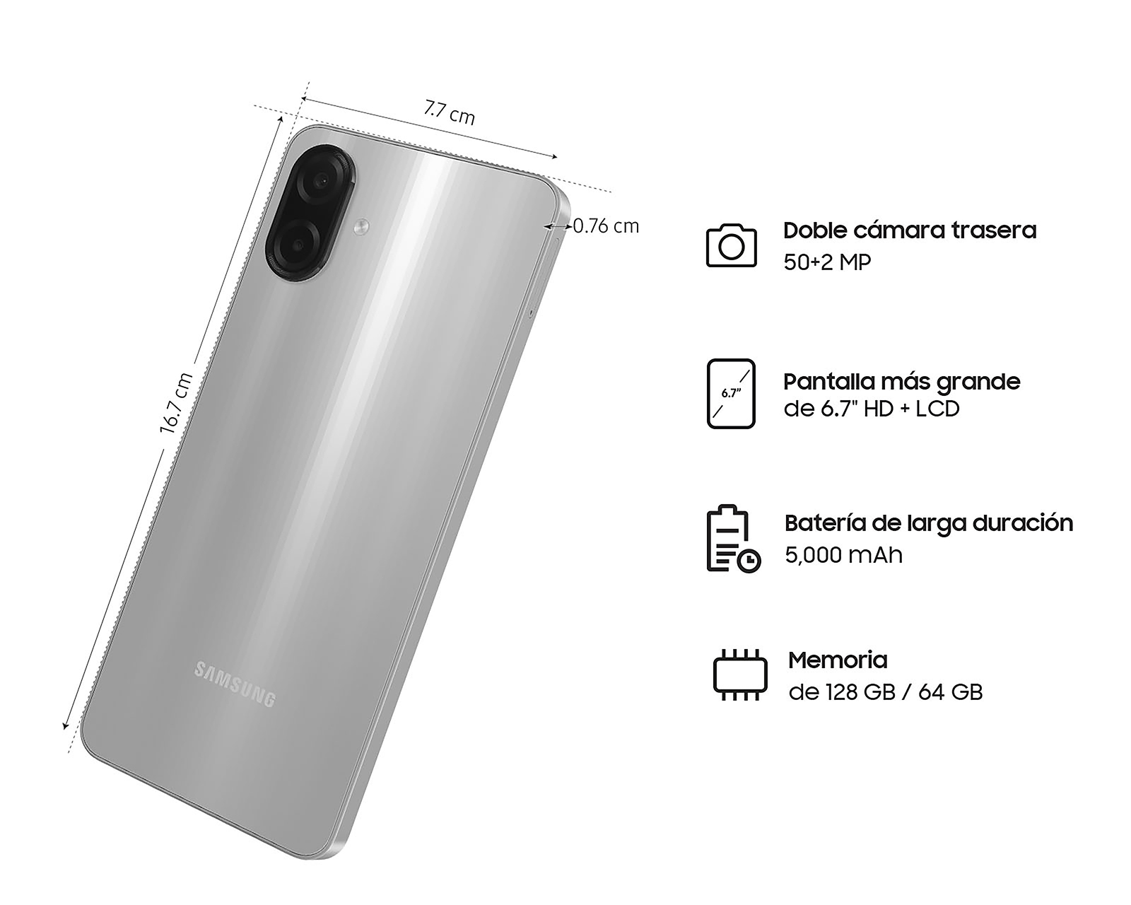 Foto 9 | Foto 9 | AT&T/Unefon Samsung Galaxy A07 64 GB Negro