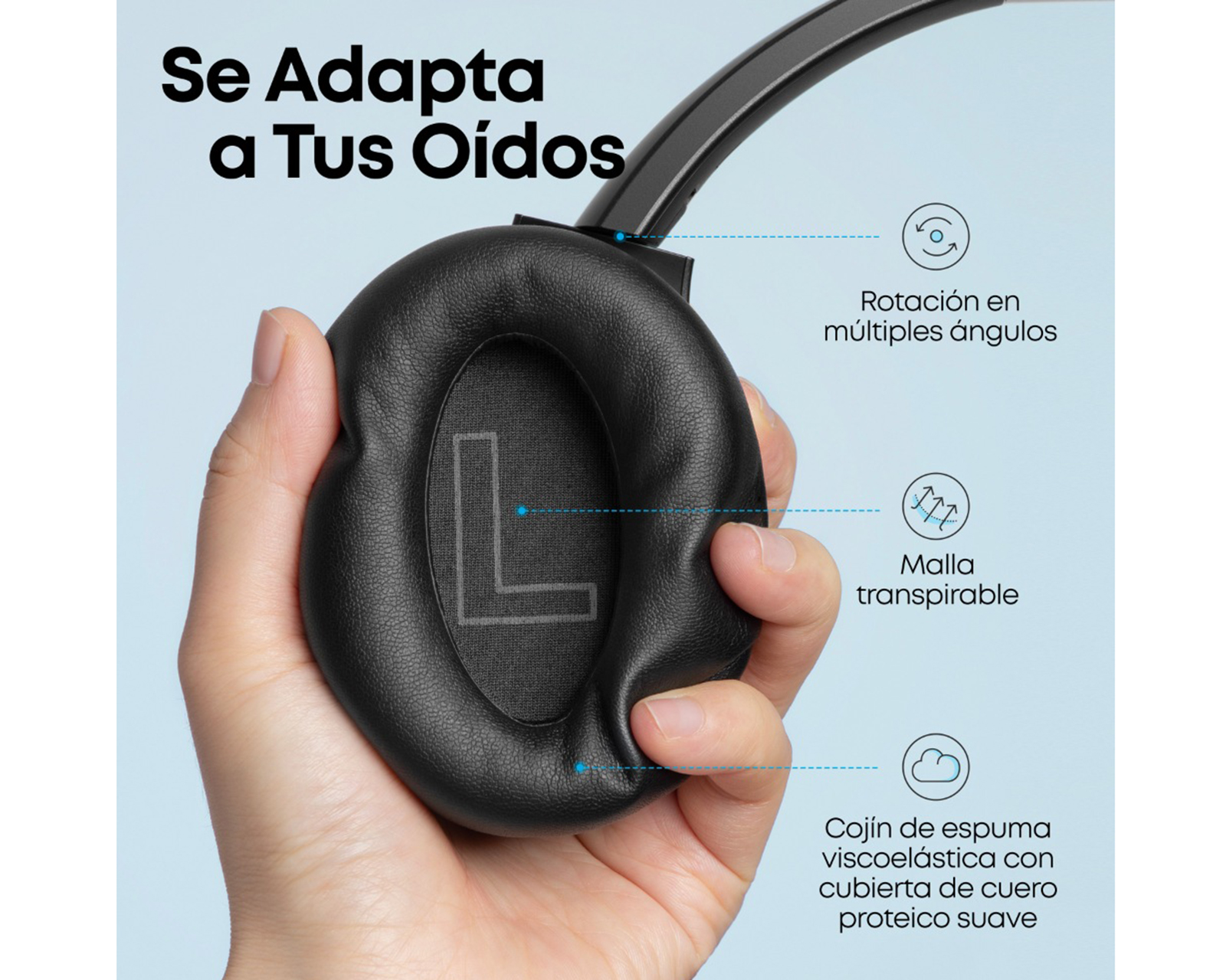 Foto 6 pulgar | Foto 5 | Audífonos de Diadema Inalámbricos Soundcore Life Q20 con Cancelación de Ruido