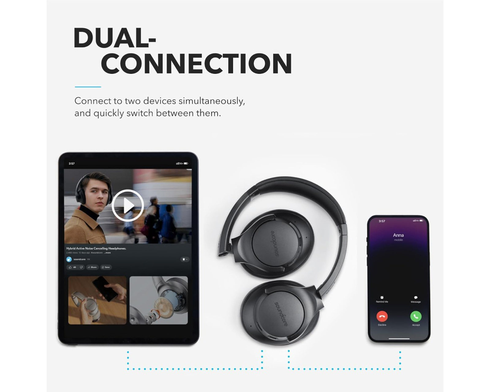 Foto 7 pulgar | Foto 6 | Audífonos de Diadema Inalámbricos Soundcore Life Q20 con Cancelación de Ruido