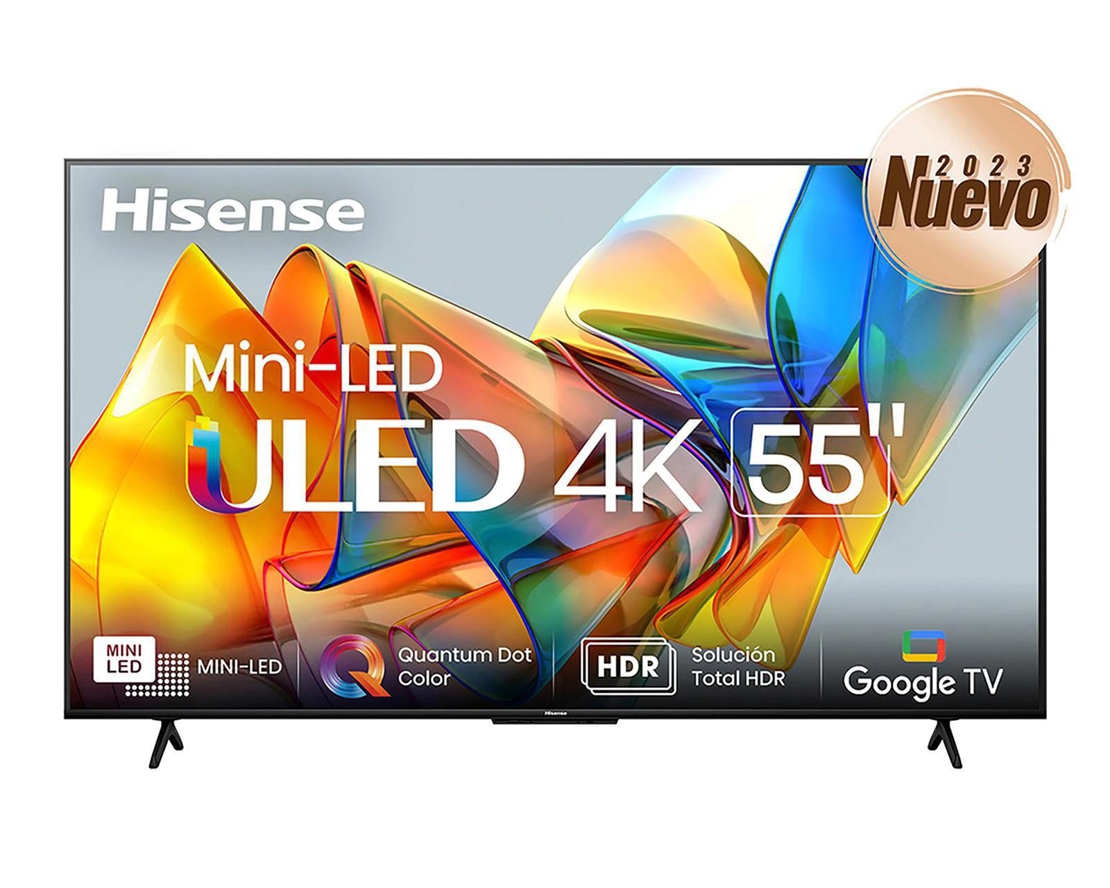 Pantalla Quantum Dot Hisense mini LED 55 Pulgadas ULED 4K Smart TV 55U6K
